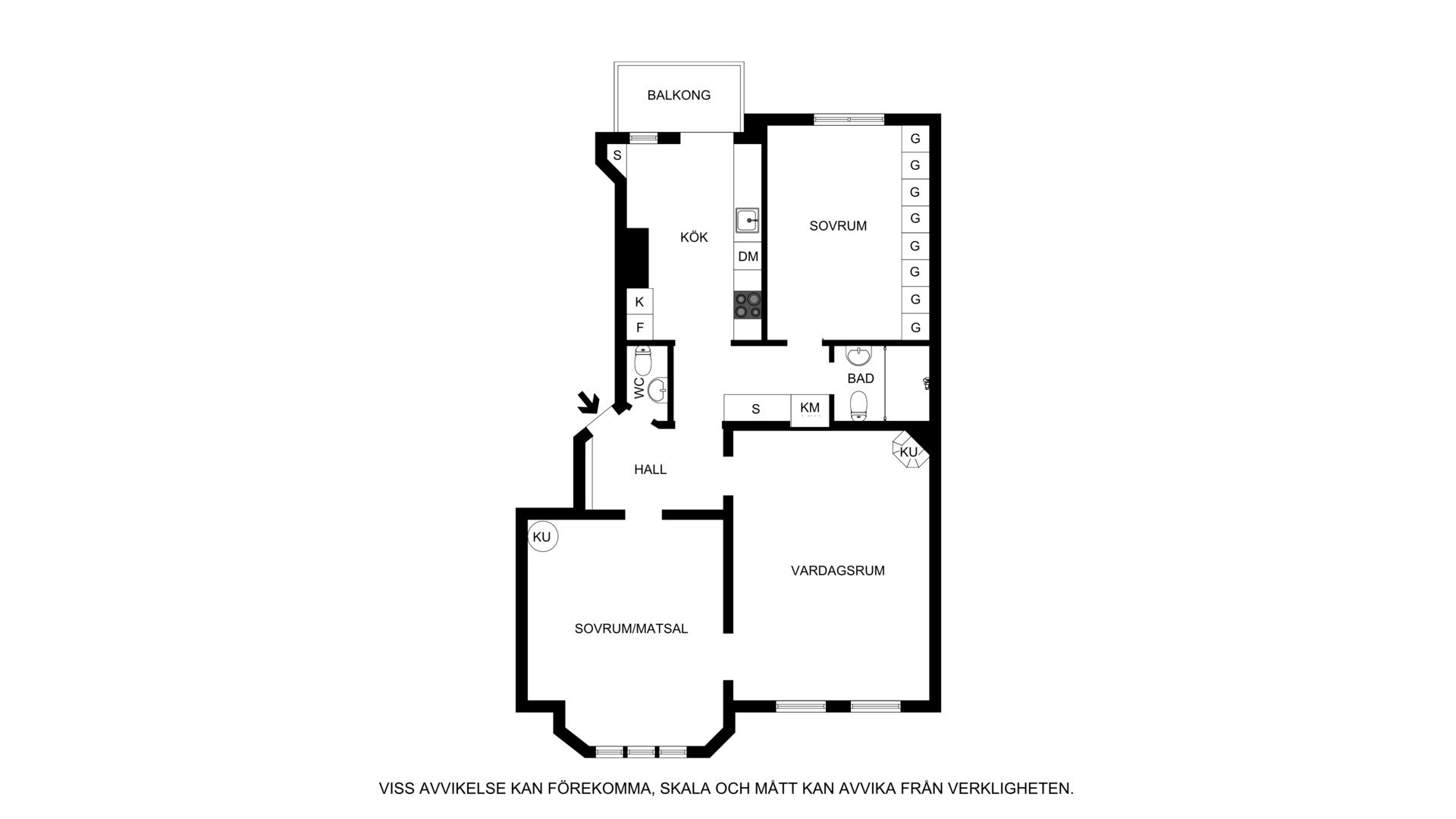 Planritning Hagagatan 44, 3tr