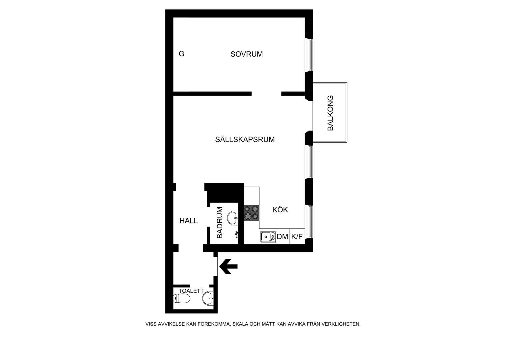 Planritning (ej skalenlig) Frejgatan 12A, högst upp!