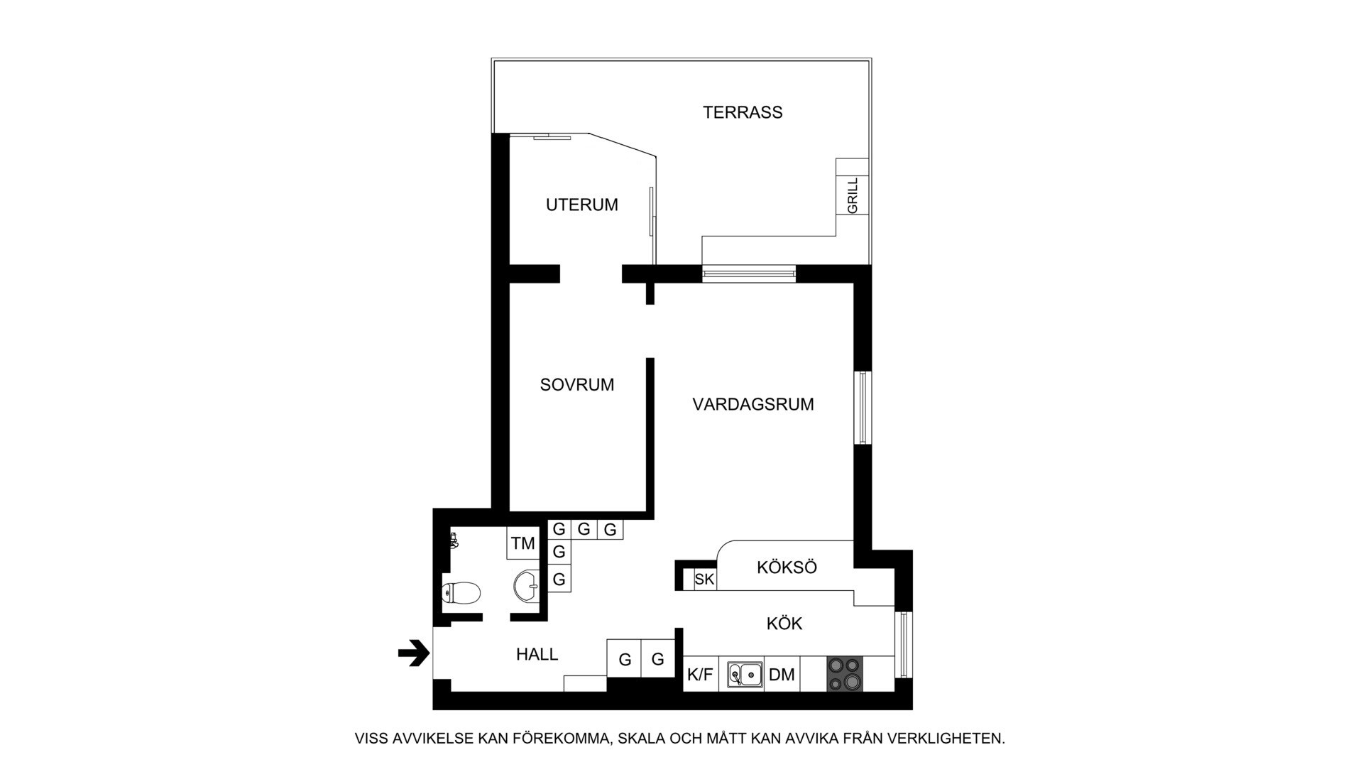 Planritning Ruddammsvägen 6, 1,5tr