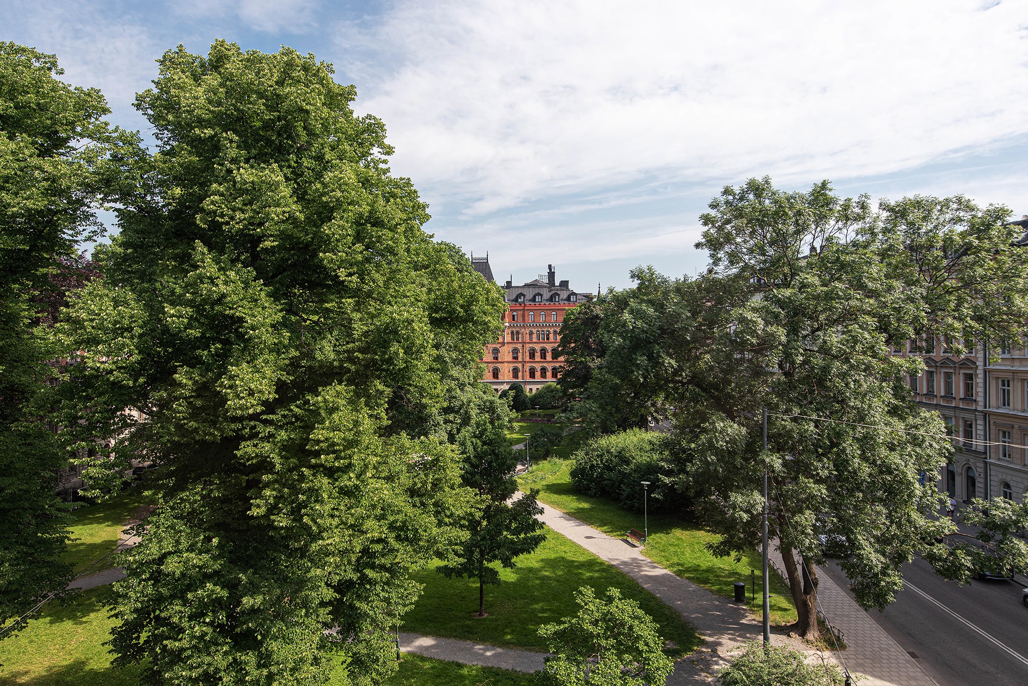 Utsikt mot Stureparken Sturegatan 19, 4 tr