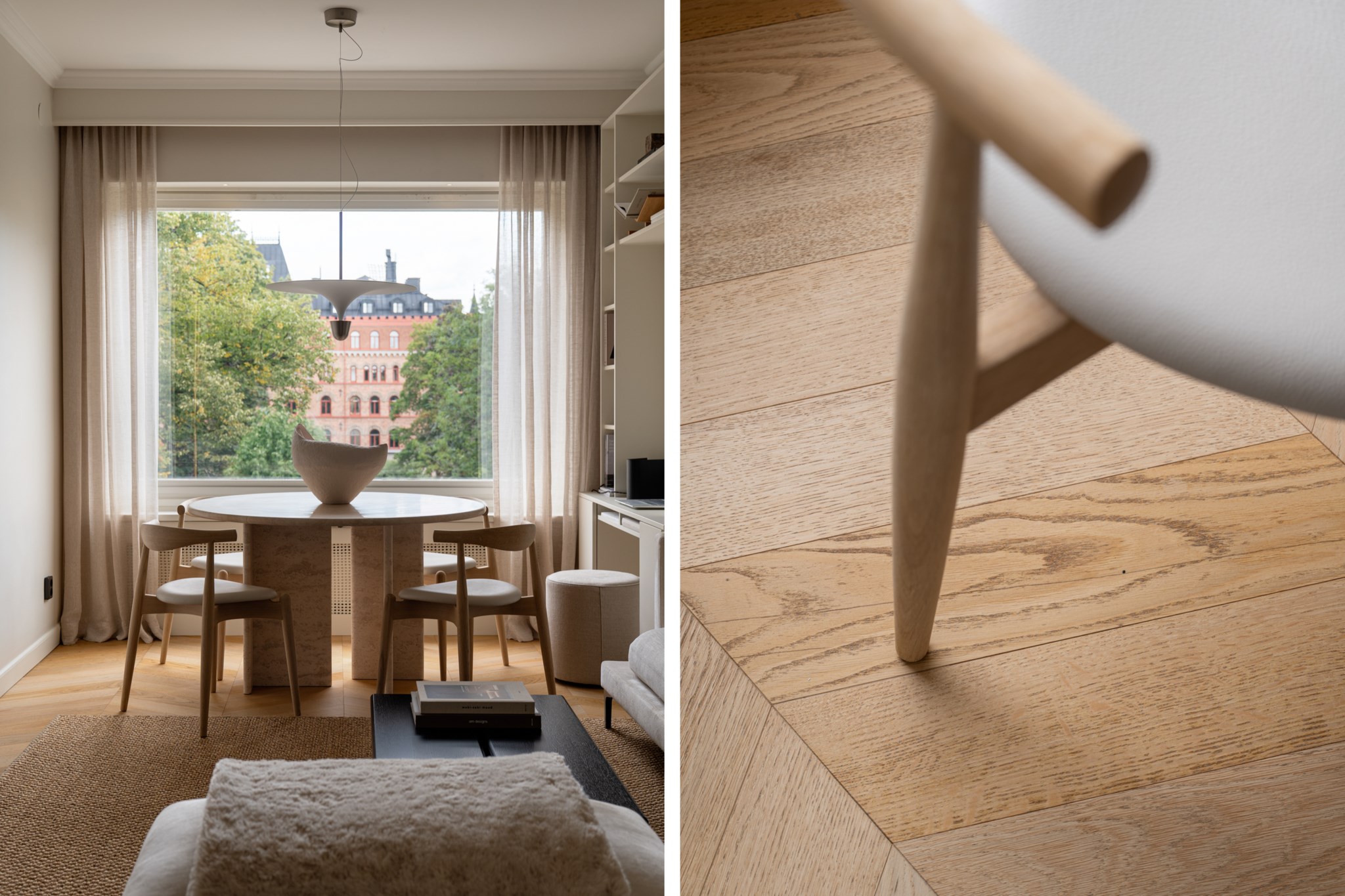 Sällskapsrum- Vacker Chevronparkett Sturegatan 19, 4 tr