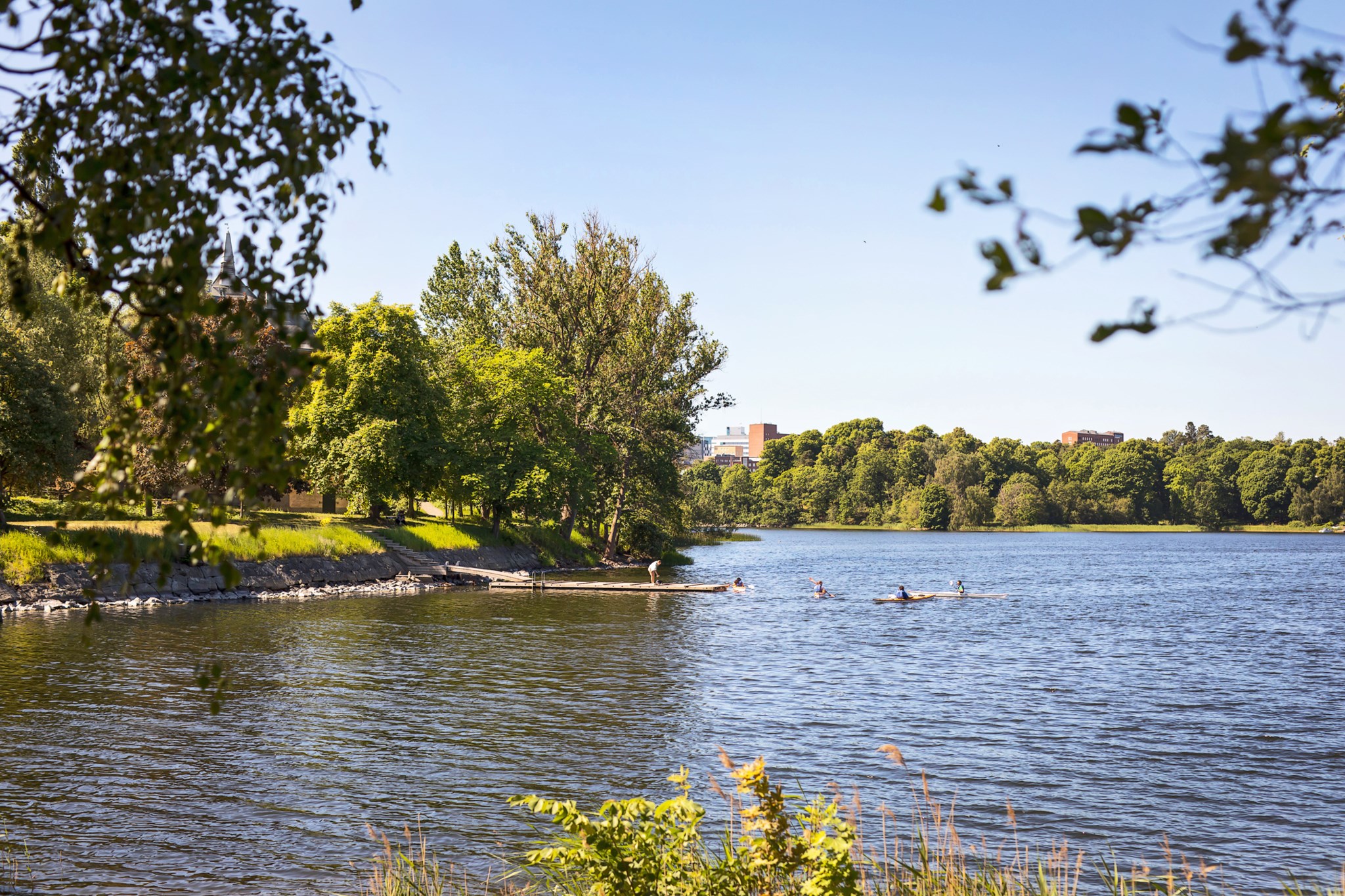 Bad och paddling i Brunnsviken på sommaren Hagagatan 44, 2tr