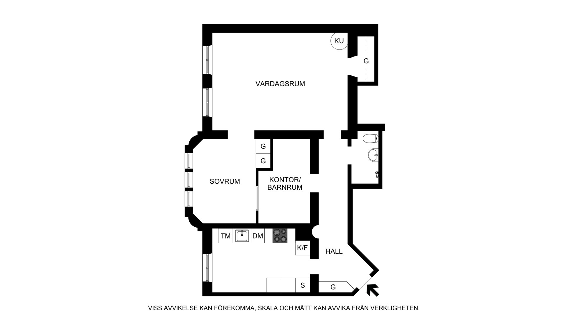 Alternativ planritning Hagagatan 44, 2tr