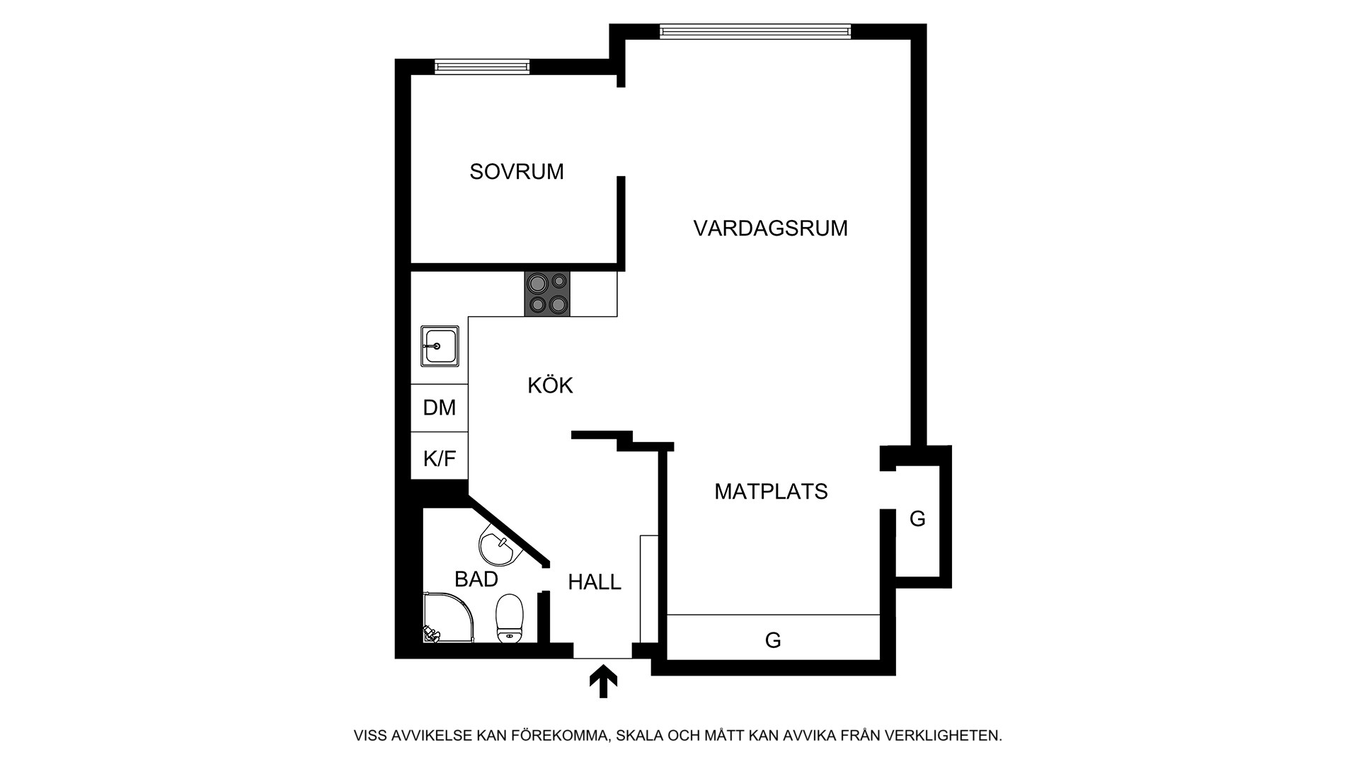 Planritning (ej skalenlig) Strindbergsgatan 50, 6 tr