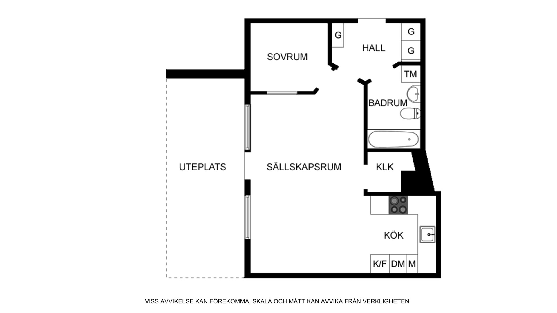 Planritning (ej skalenlig, avvikelser kan förekomma) Observatoriegatan 21A, gårdshus