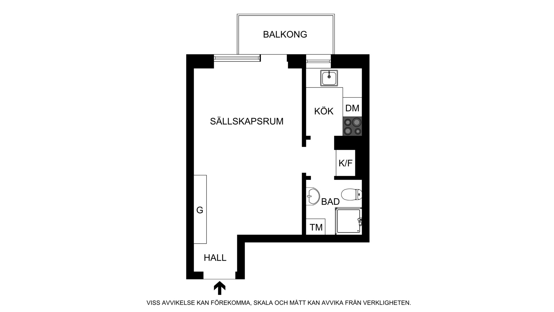 Planritning (ej skalenlig) Sysslomansgatan 24, 2tr