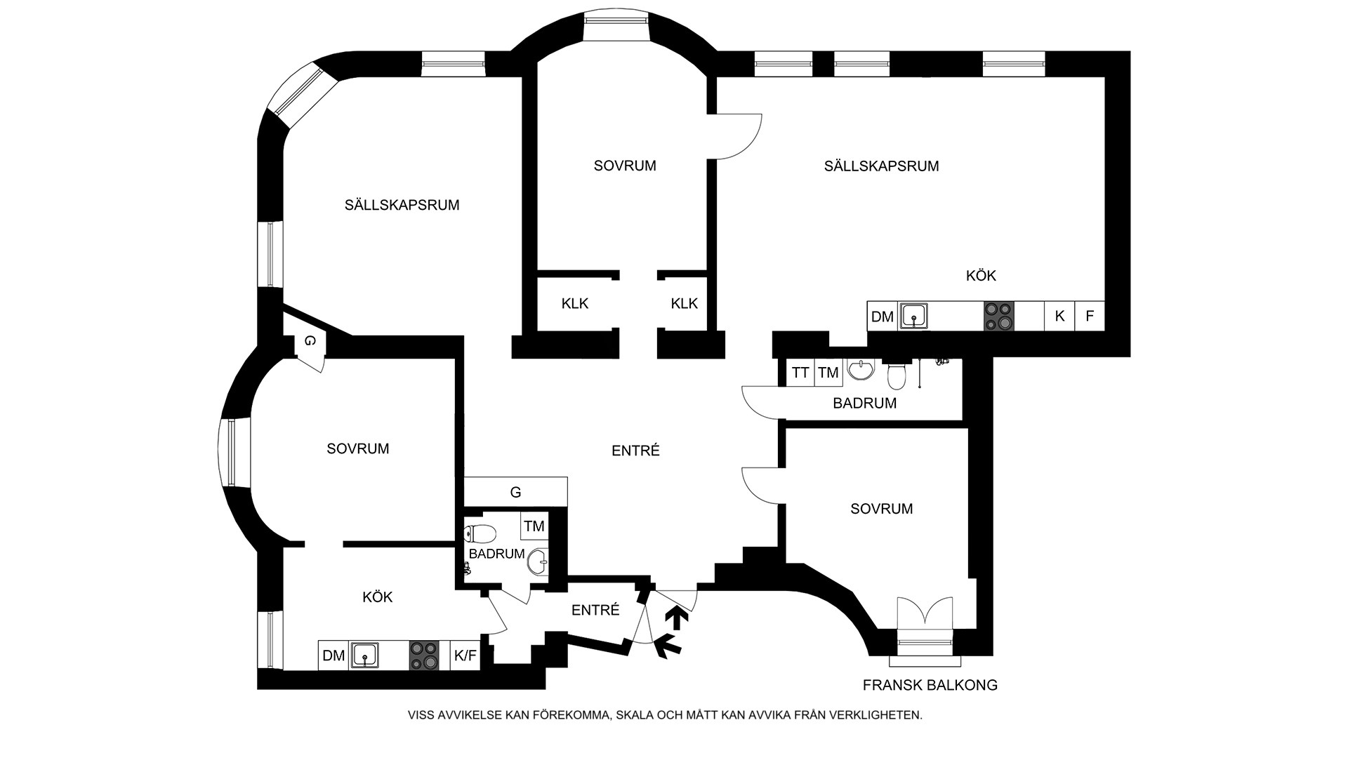 Alternativ planritning med uthyrningsdel, lgh 1102 + lgh 1103 (ej skalenlig) Surbrunnsgatan 31A