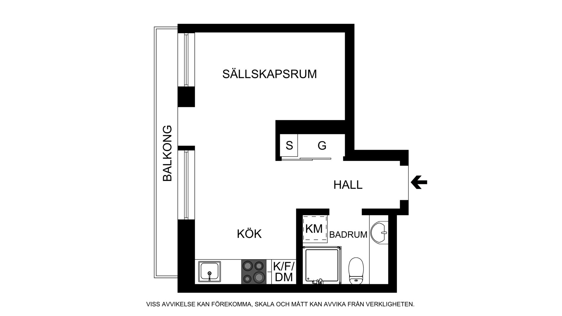 Planritning (ej skalenlig) Östhammarsgatan 72A, 1tr