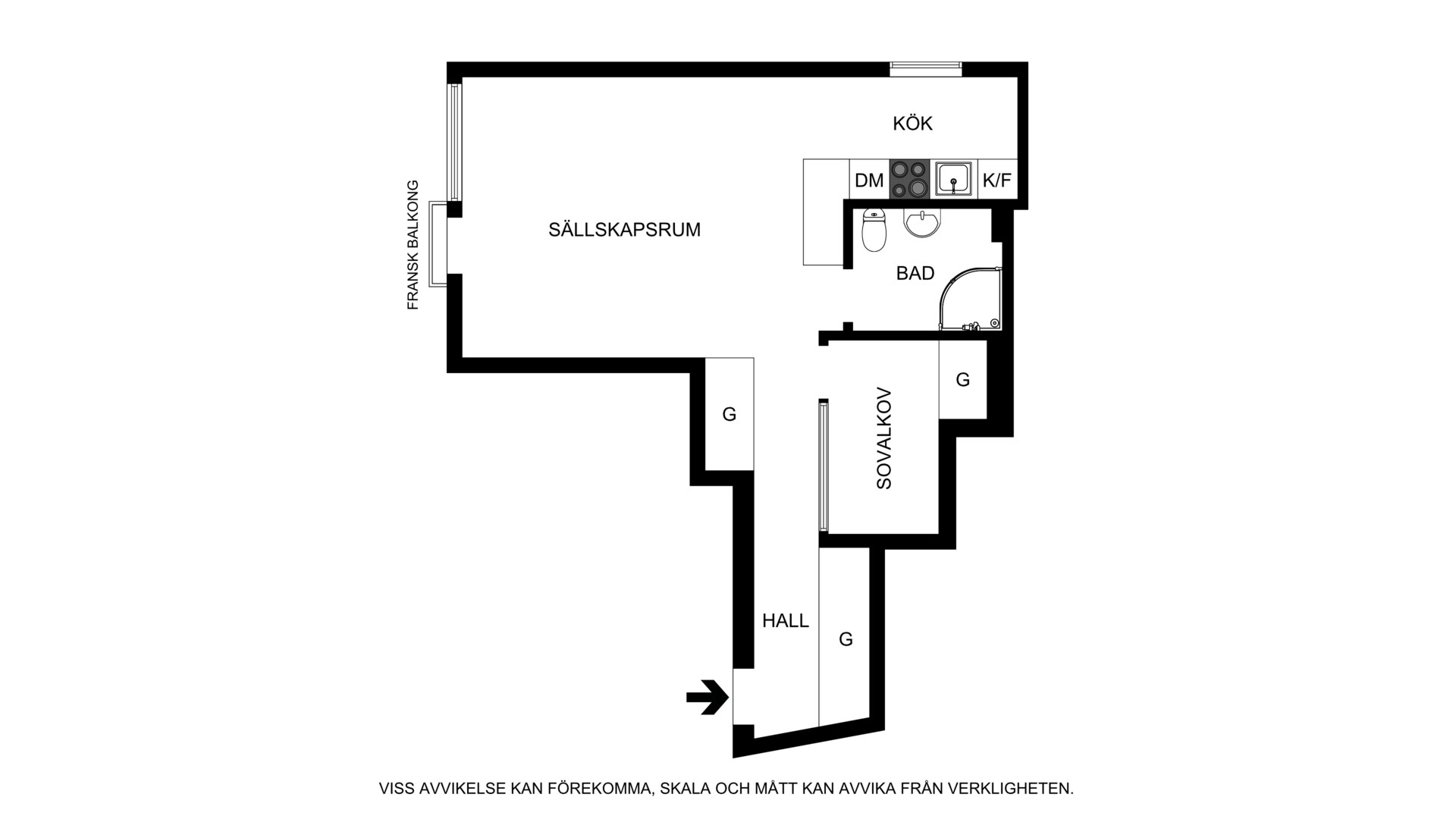 Planritning (ej skalenlig) Fyrverkarbacken 27, 10 tr