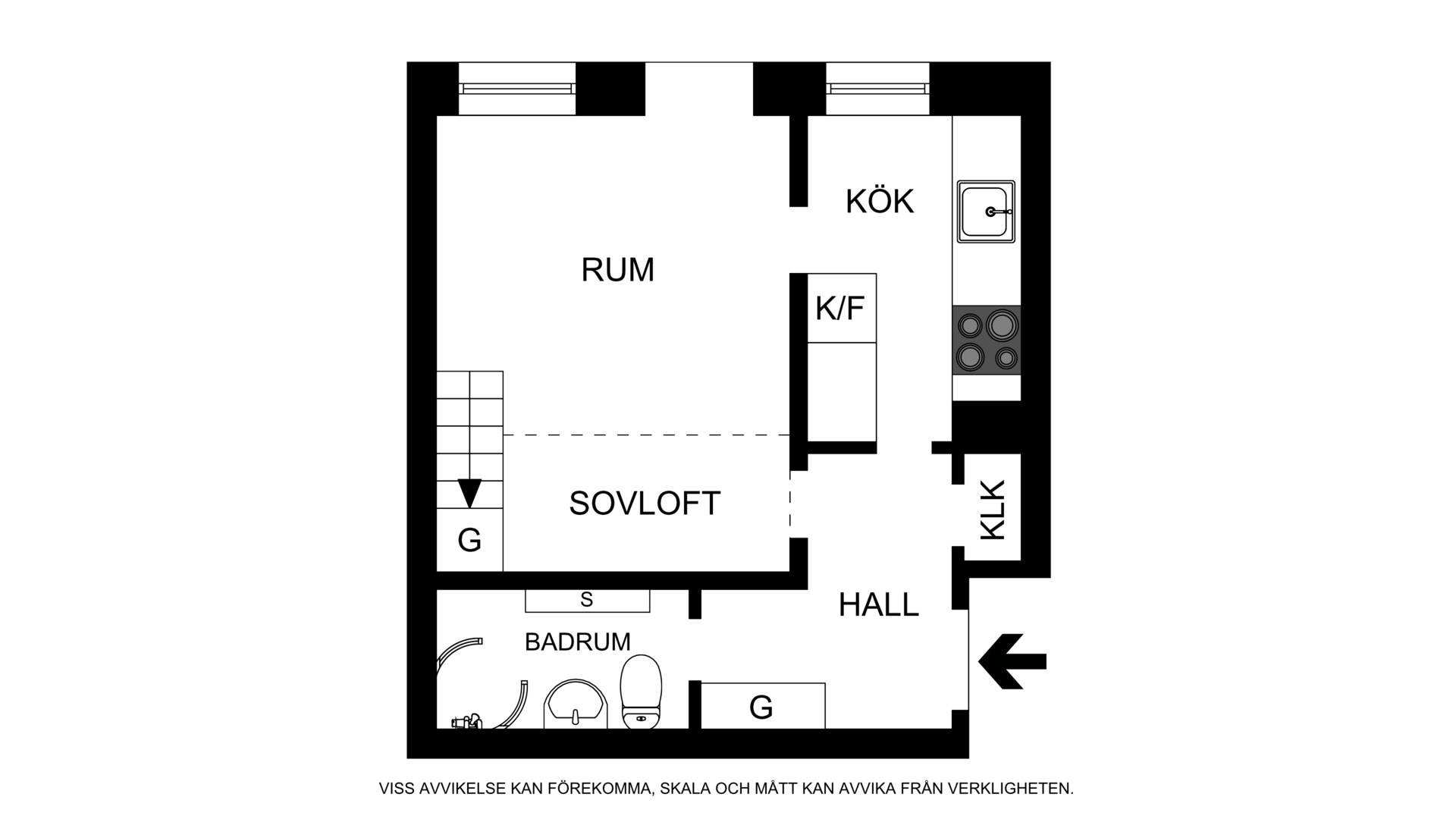 Planritning (ej skalenlig, avvikelser kan förekomma) Luntmakargatan 54A