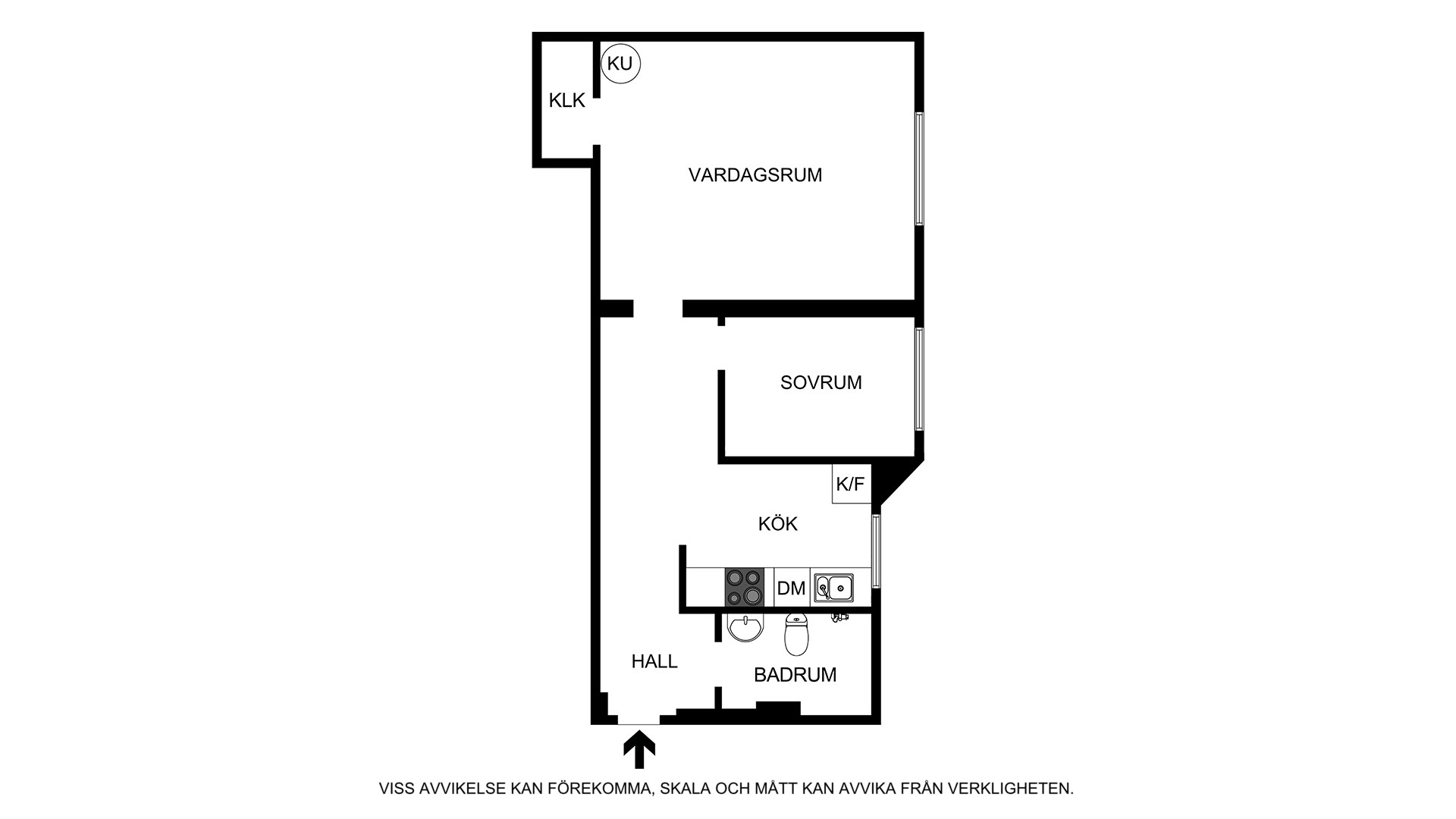 Planritning (ej skalenlig, avvikelser kan förekomma) Karlsviksgatan 10, 4tr