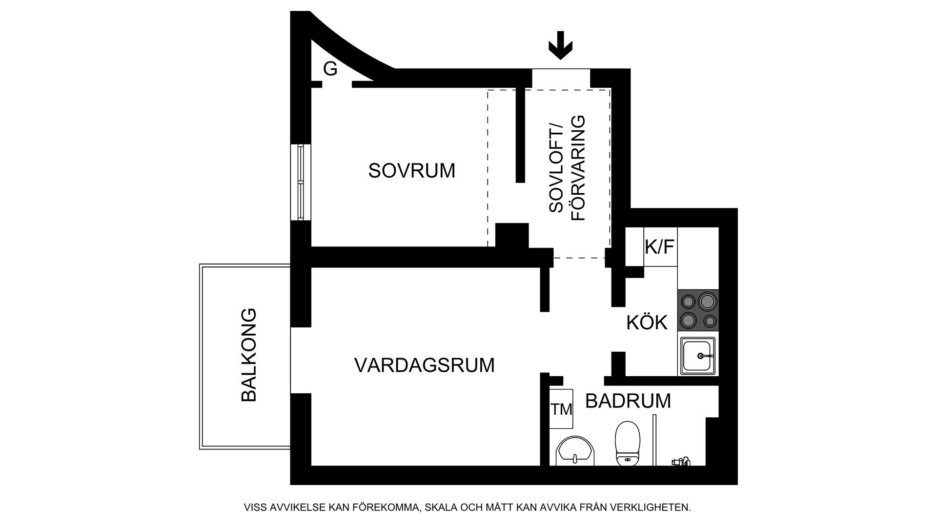 Planritning (ej skalenlig, avvikelser kan förekomma) Västmannagatan 83A