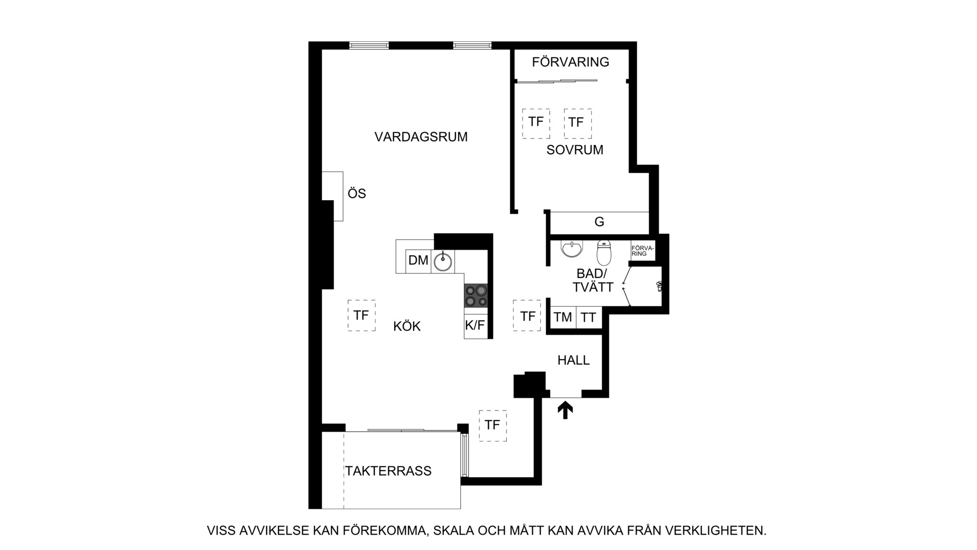 Planritning (ej skalenlig) Fridhemsgatan 70, 5tr