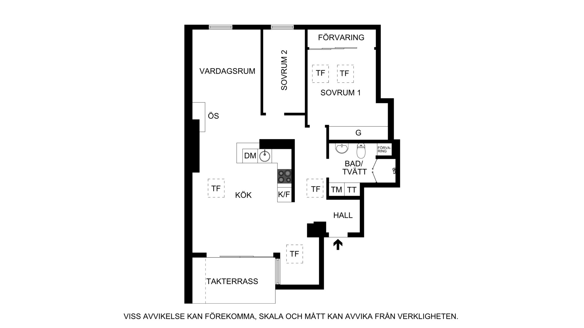 Alternativ planritning (ej skalenlig) Fridhemsgatan 70, 5tr