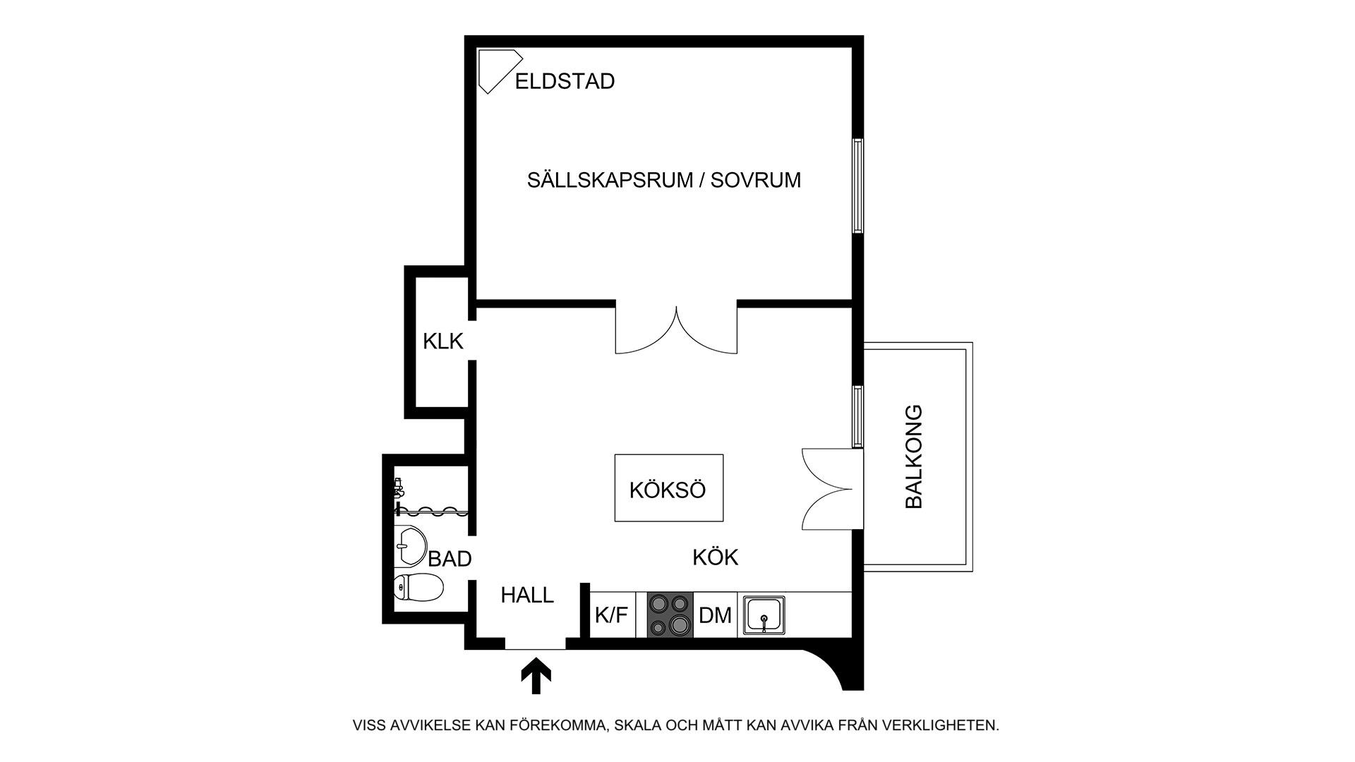 Planritning (ej skalenlig, avvikelser kan förekomma) Rörstrandsgatan 36A, 4/4tr