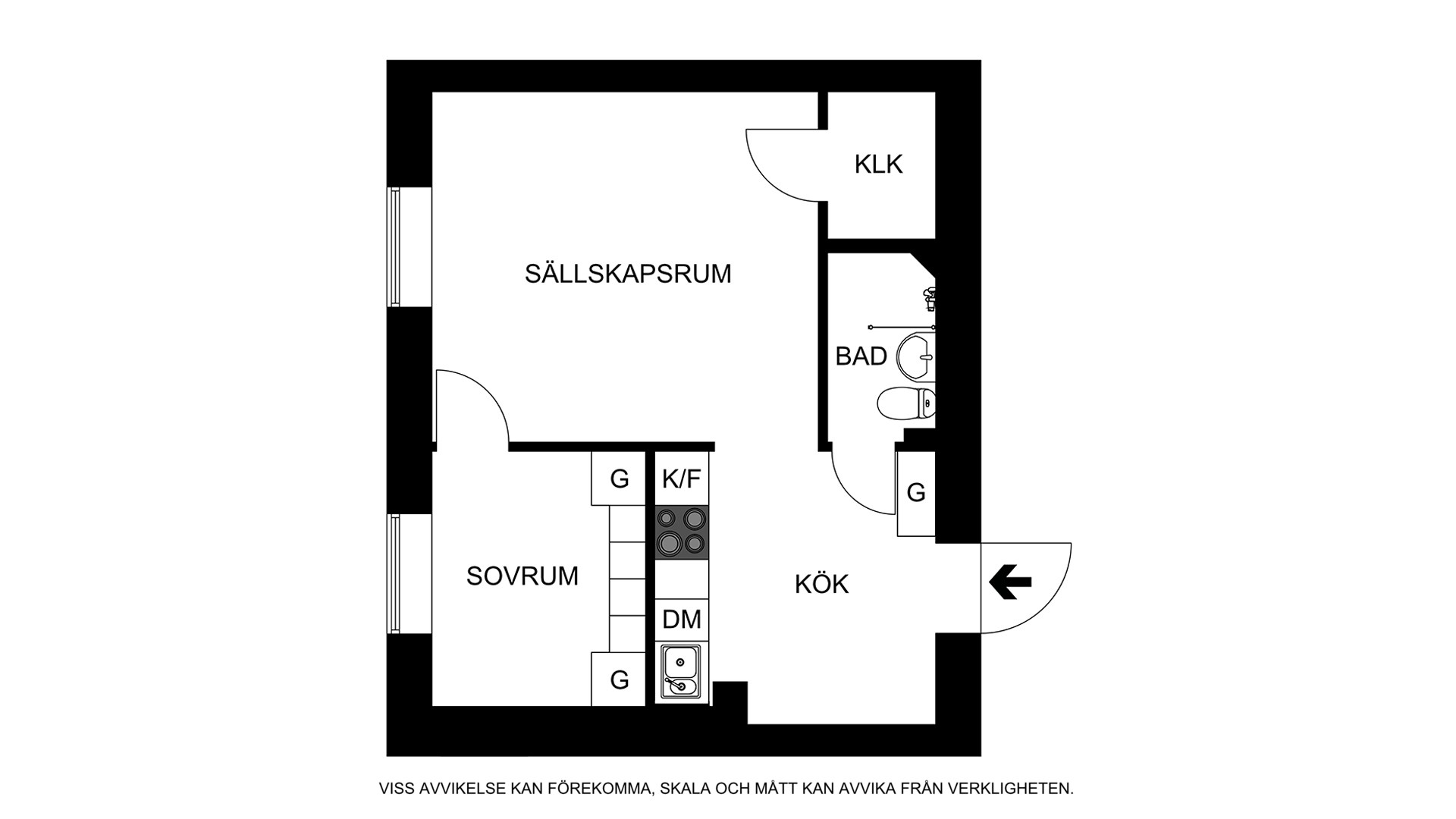 Planritning (ej skalenlig, avvikelser kan förekomma) Birger Jarlsgatan 104 L