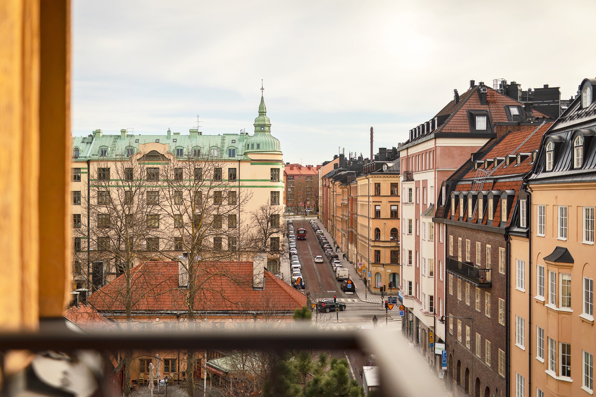 Utsikt från balkong sällskapsrum Roslagsgatan 11, 5 tr