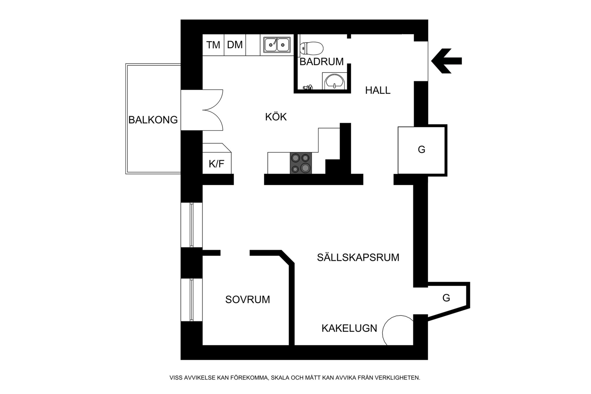 Planritning (ej skalenlig, avvikelser kan förekomma) Roslagsgatan 35A