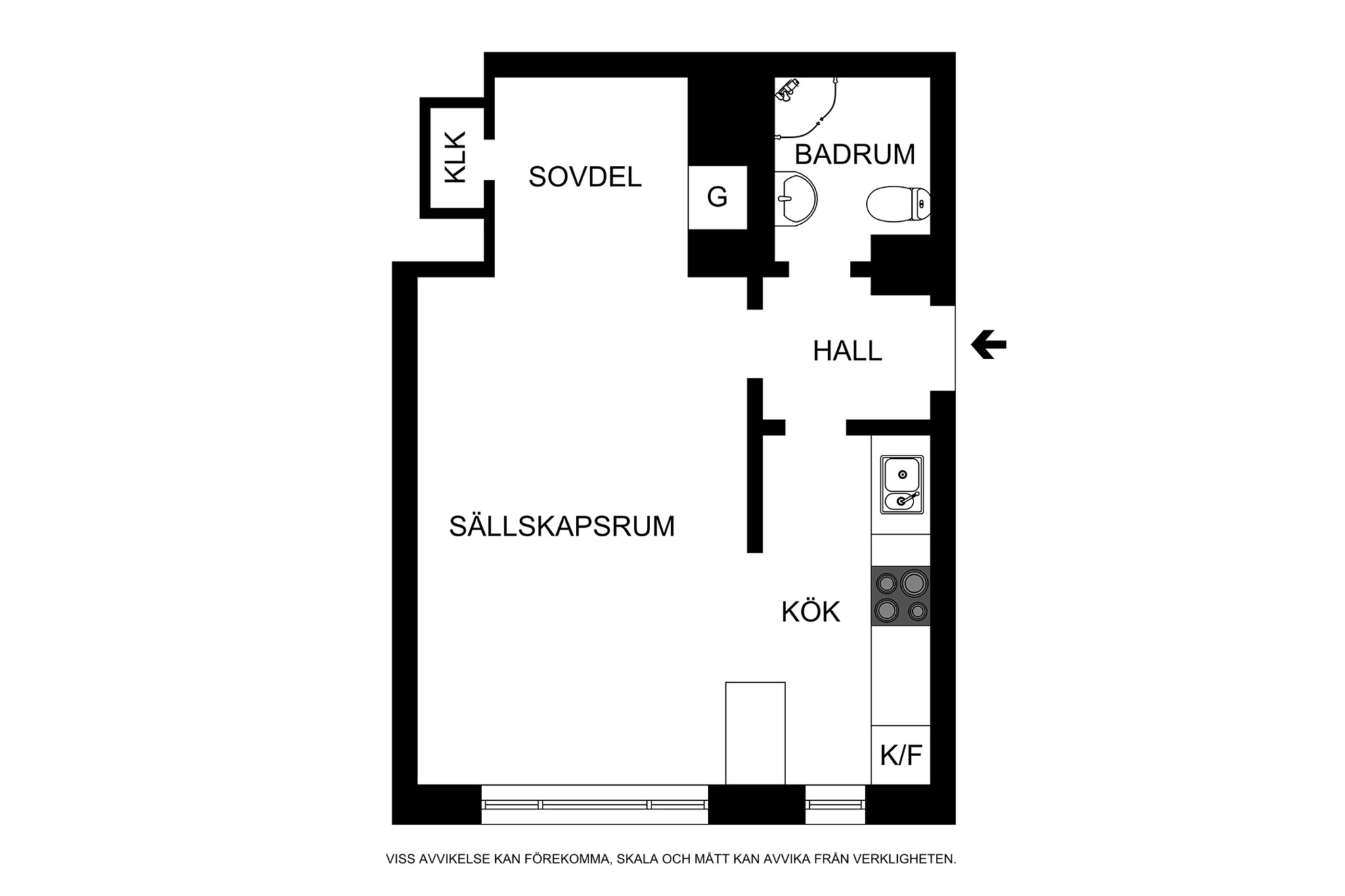 Planritning (ej skalenlig, avvikelser kan förekomma) Alströmergatan 32N