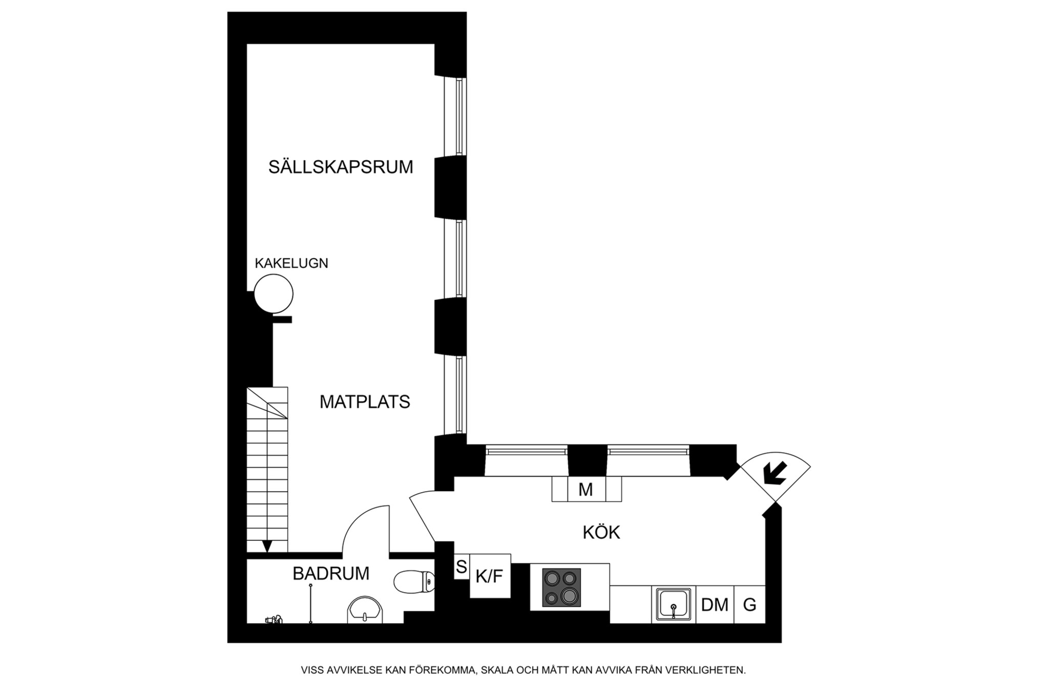 Planritning - Nedre plan (ej skalenlig, avvikelser kan förekomma) Storkyrkobrinken 3, vån 4 & 5