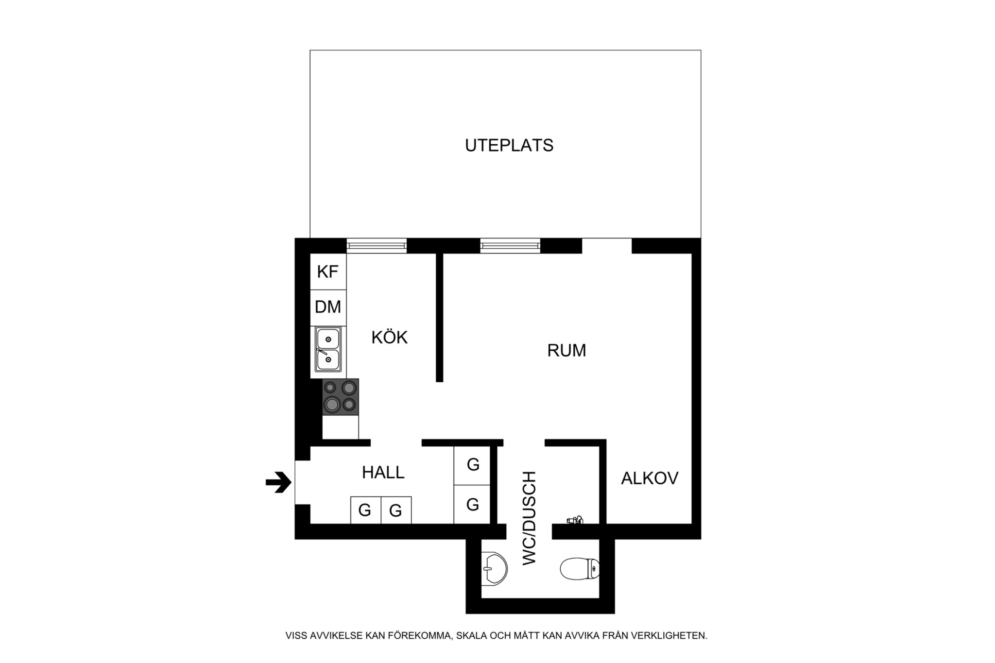 Planritning (ej skalenlig, avvikelser kan förekomma) Roslagsgatan 21A