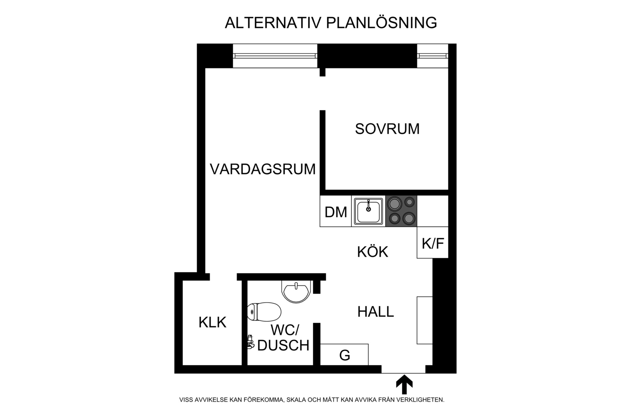 Planritning (ej skalenlig, avvikelser kan förekomma) Skeppargatan 102