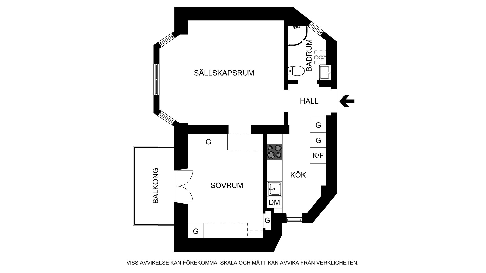 Planritning (ej skalenlig, avvikelser kan förekomma) Birger Jarlsgatan 81, 2 tr