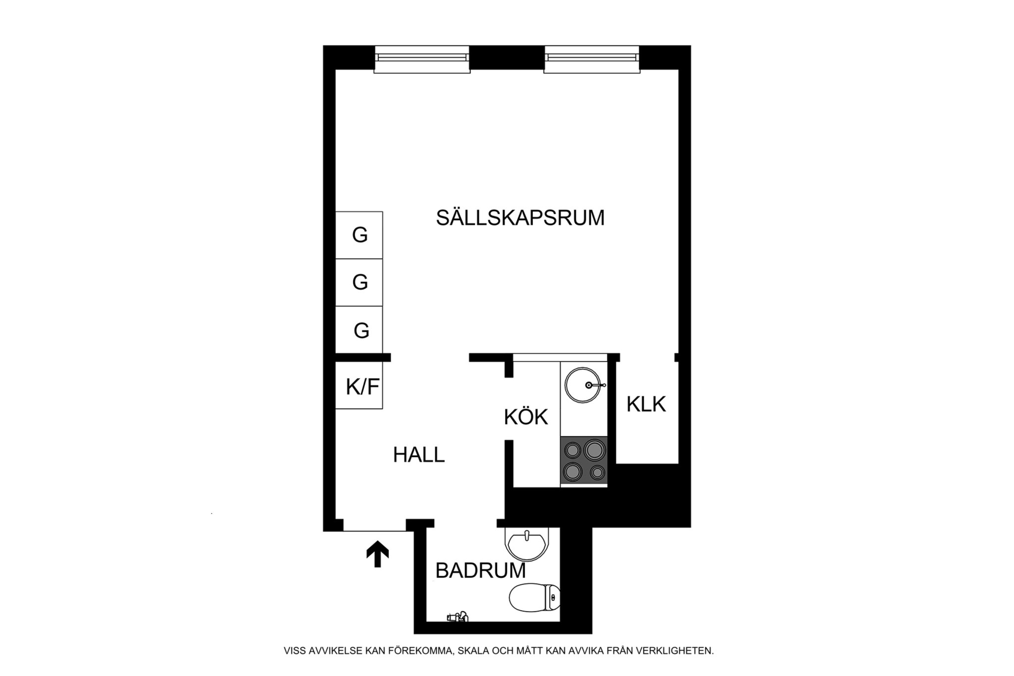Alternativ planritning (ej skalenlig, avvikelser kan förekomma) Drejargatan 4, 4tr