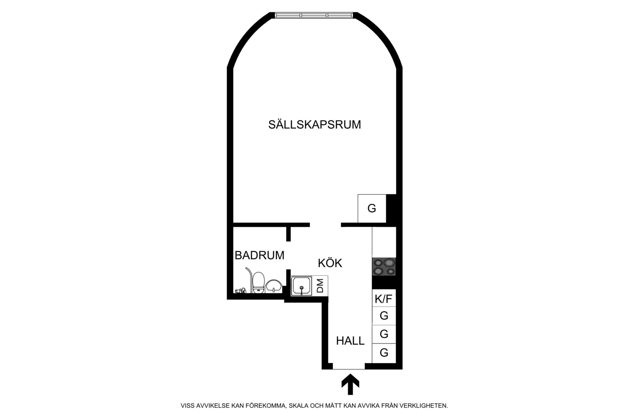 Alternativ planritning (ej skalenlig, avvikelser kan förekomma) Tomtebogatan 39, 3tr