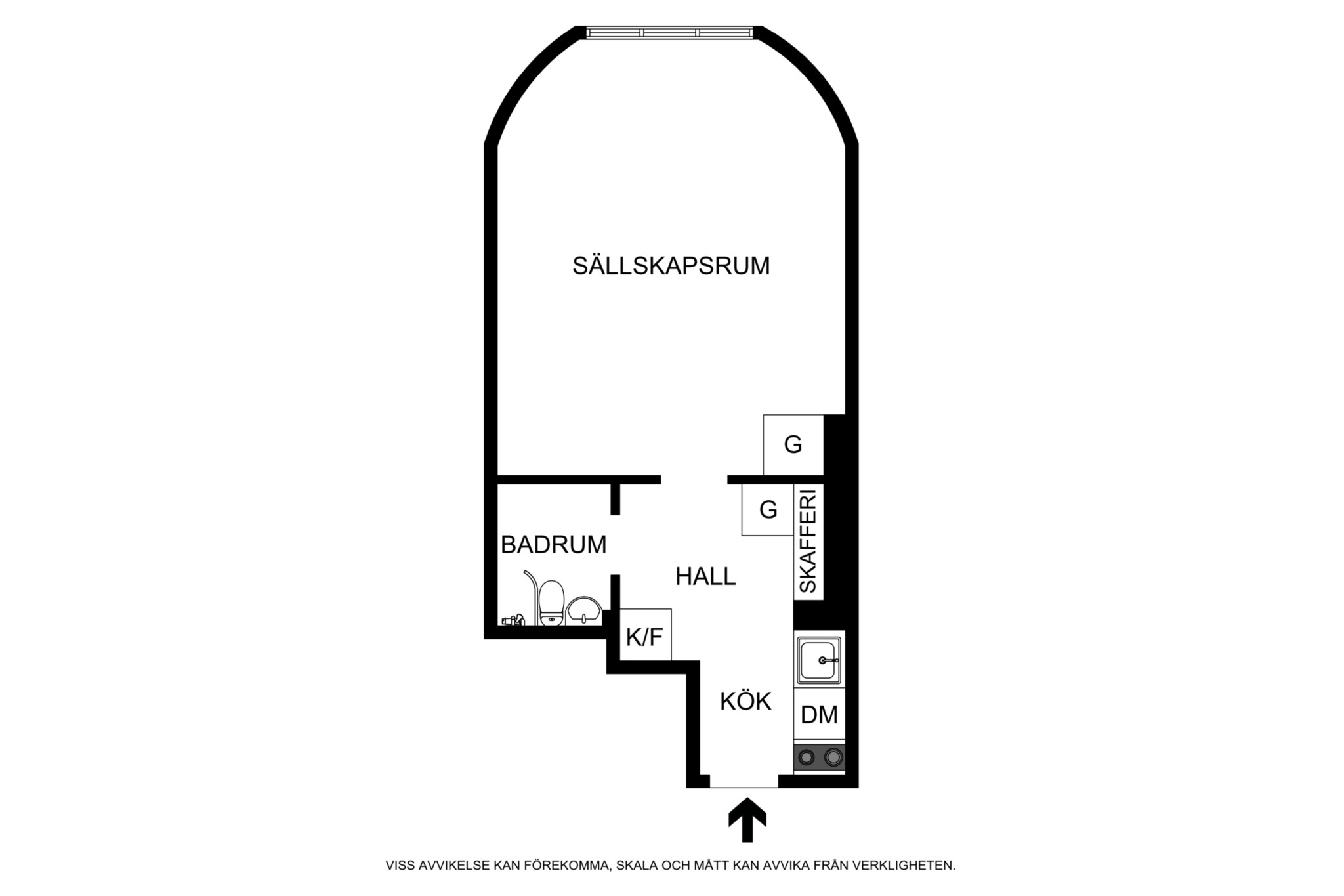 Planritning (ej skalenlig, avvikelser kan förekomma) Tomtebogatan 39, 3tr