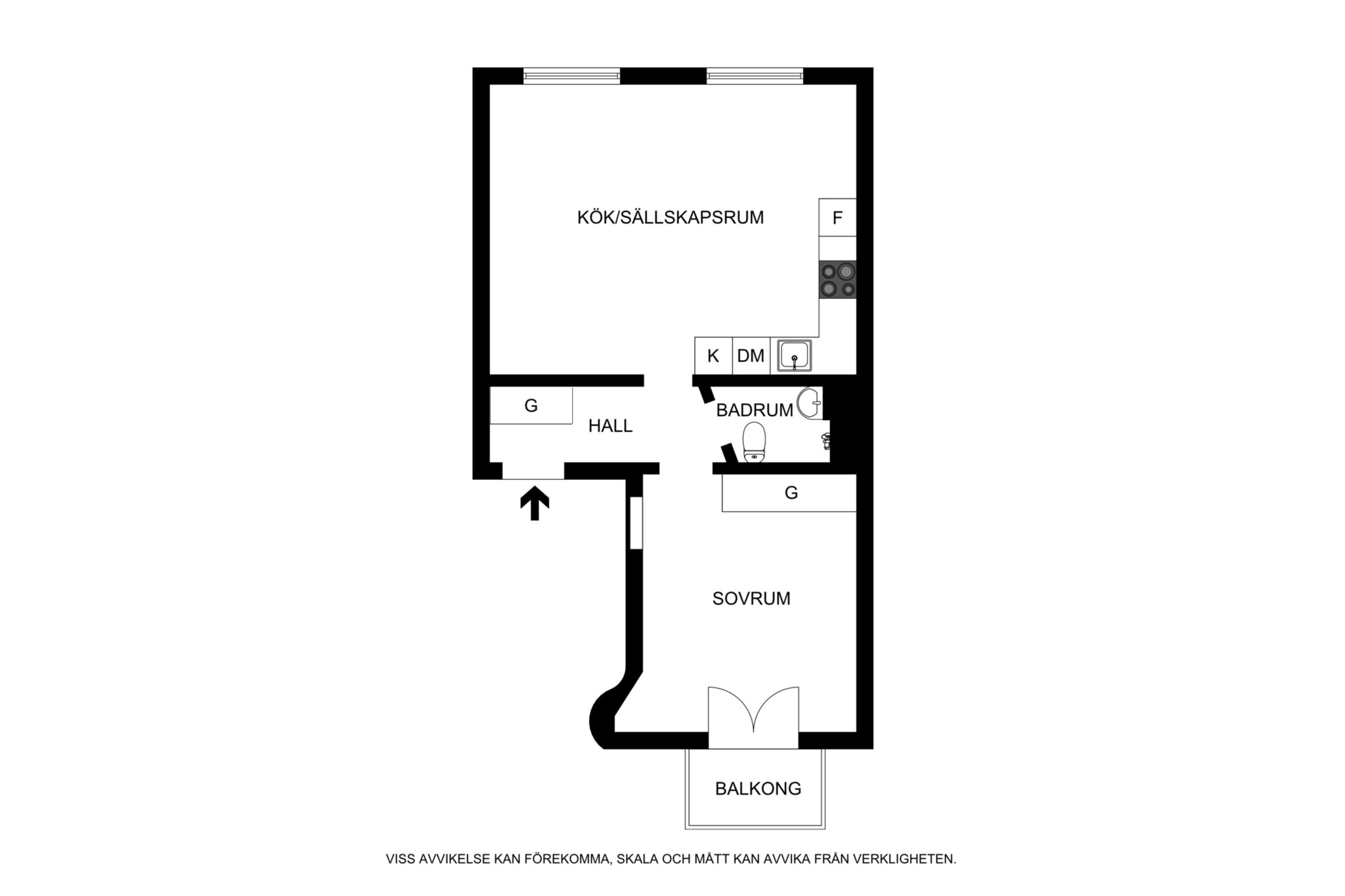 Planritning (ej skalenlig, avvikelser kan förekomma) Ingemarsgatan 7, 3tr