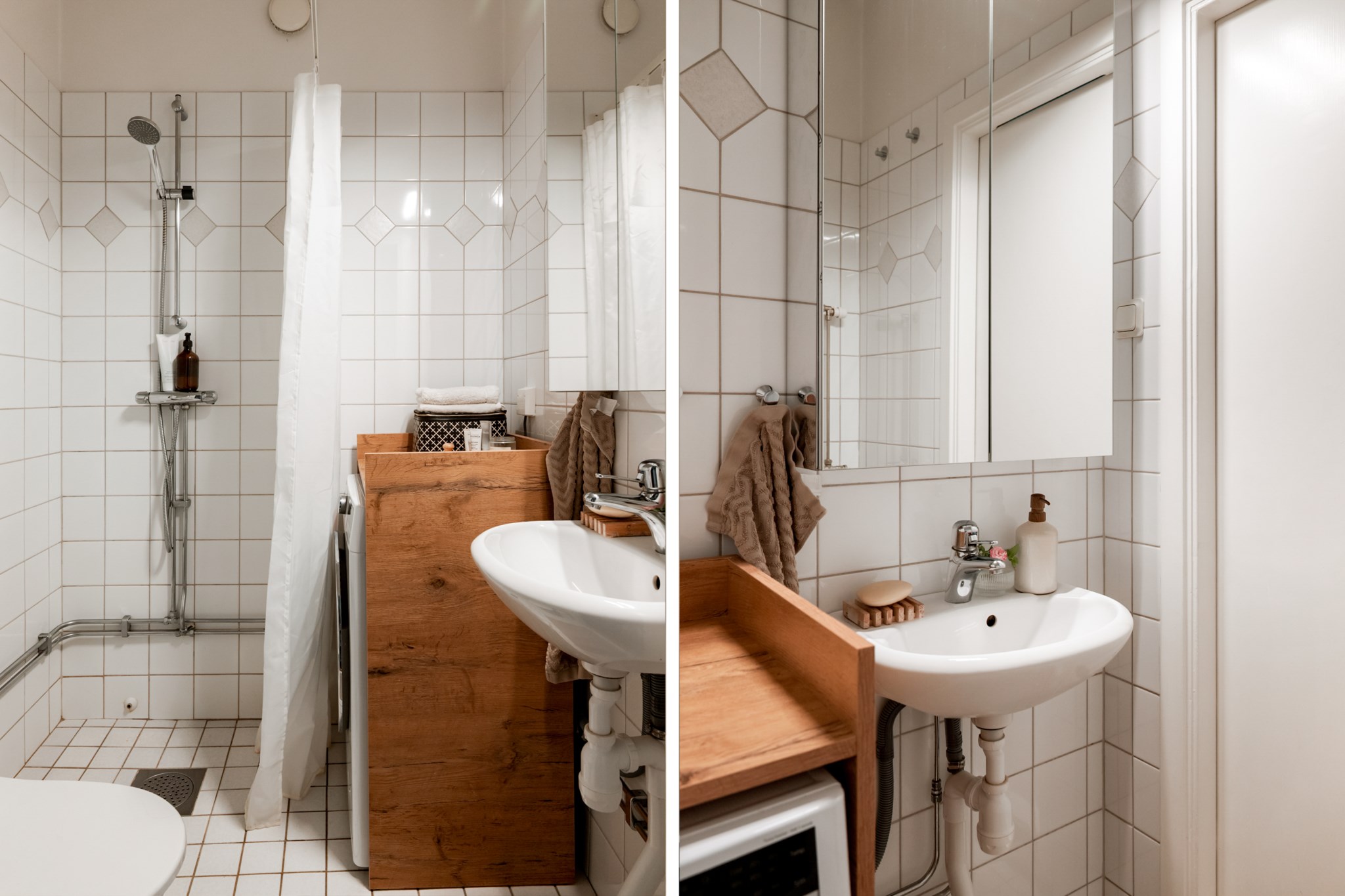Badrum med tvättmaskin Körsbärsvägen 6, 2 tr
