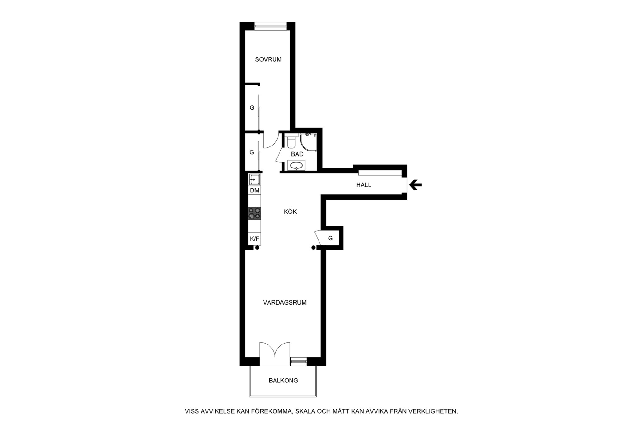 Planritning (ej skalenlig, avvikelser kan förekomma) Strindbergsgatan 44