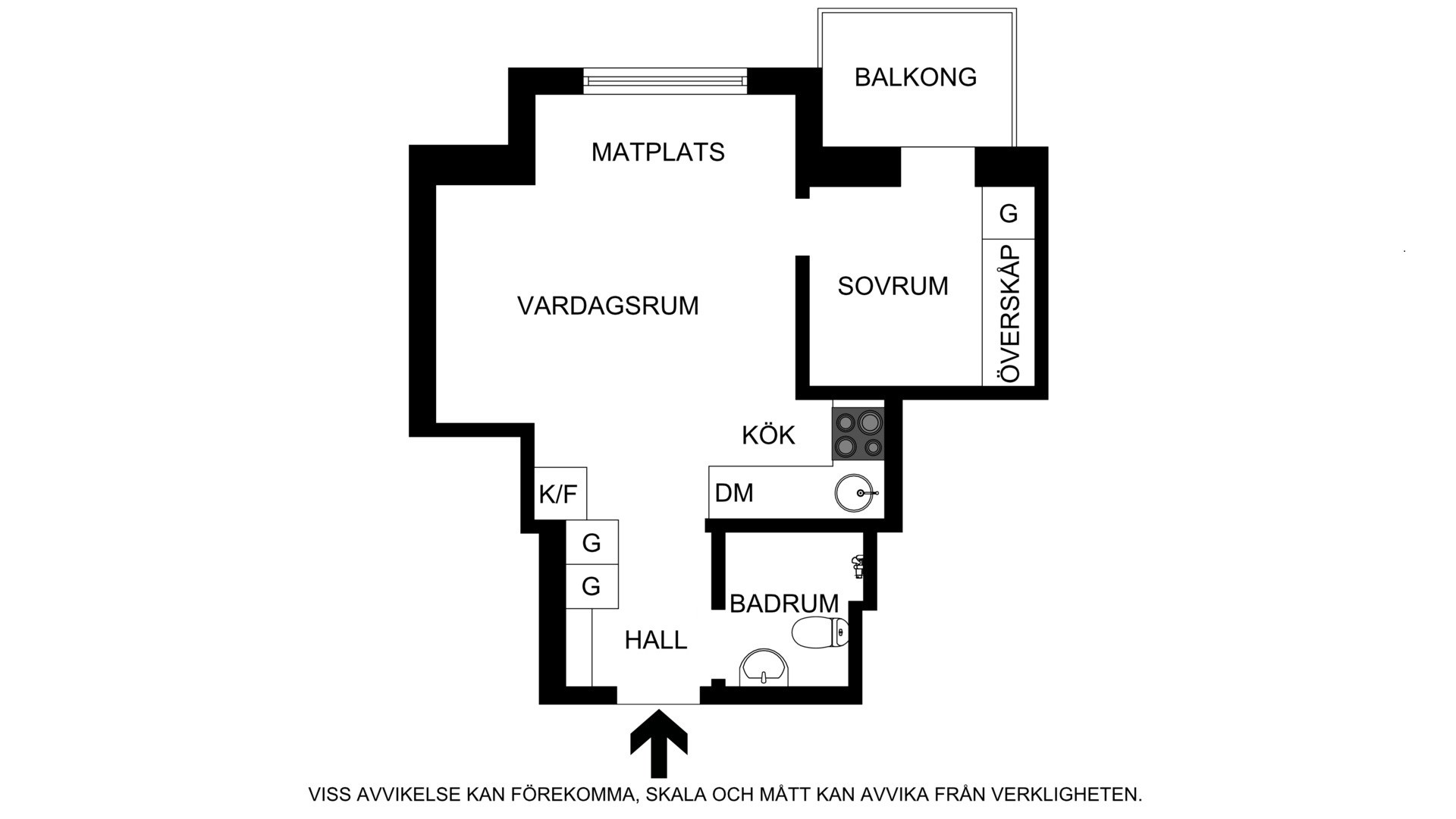Planritning (ej skalenlig, avvikelser kan förekomma) Sankt Eriksgatan 41, 4tr