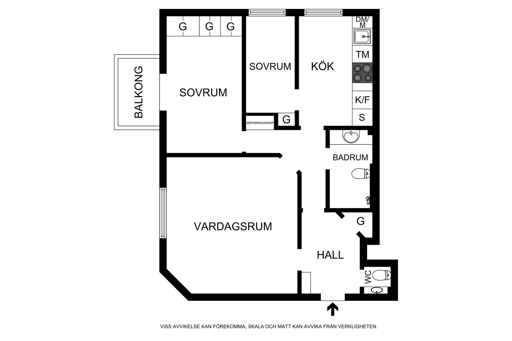 Planritning (ej skalenlig) Runebergsgatan 9, 3tr