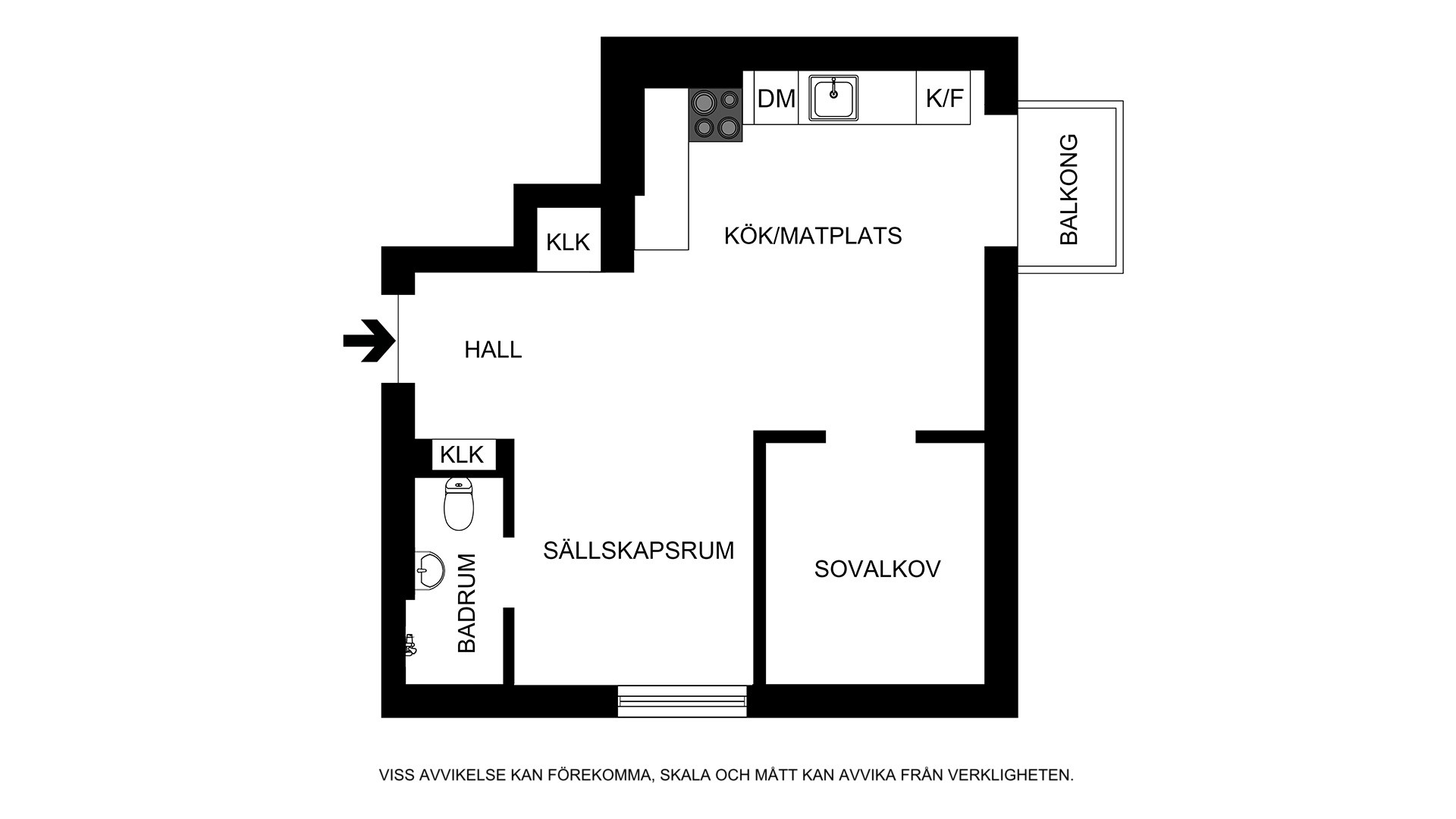 Planritning (ej skalenlig, avvikelser kan förekomma) Tre liljor 2B, 3tr