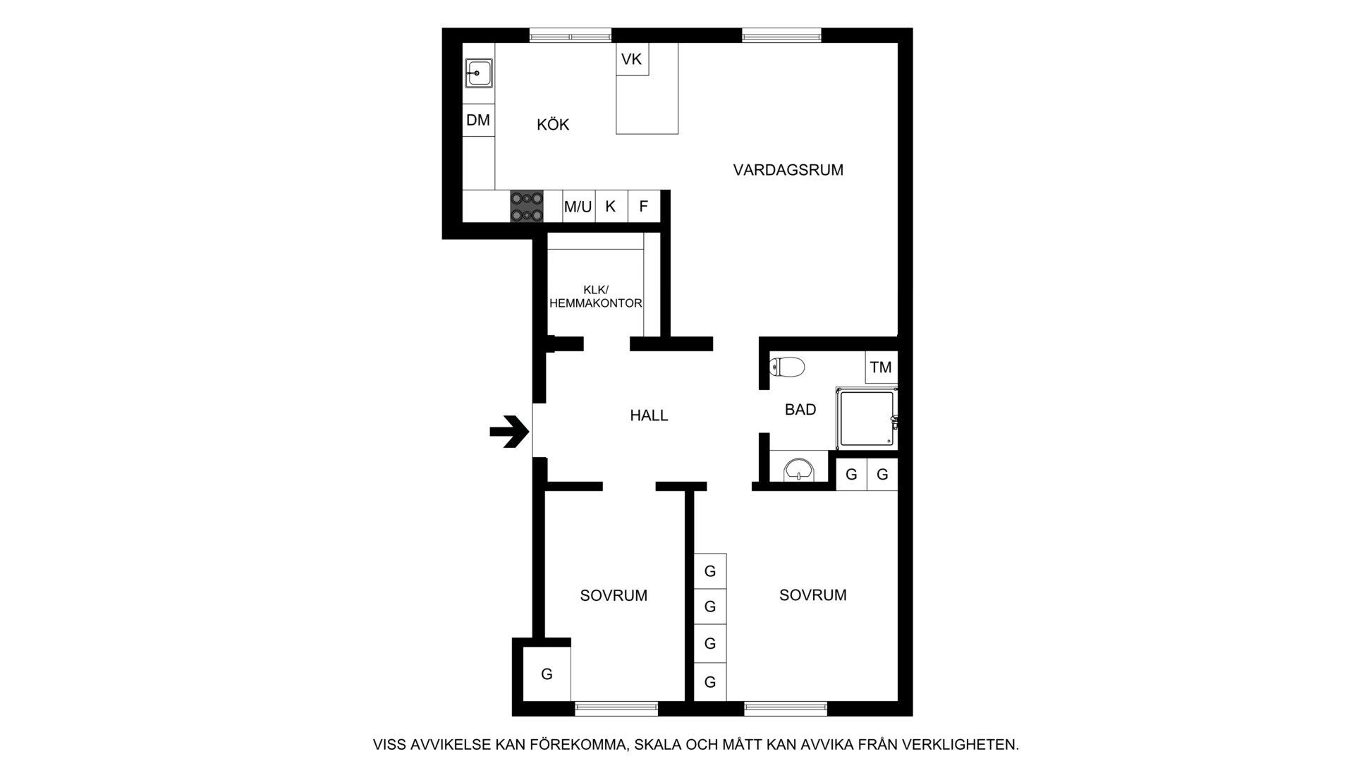 Planritning Vikingagatan 45, 4tr