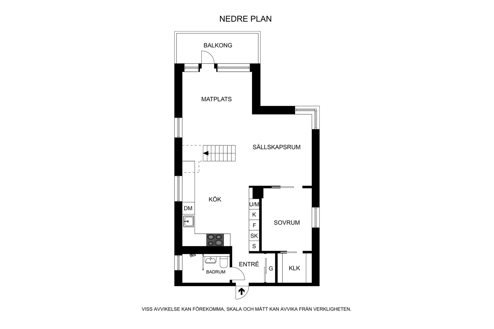 Planritning - Nedre plan (ej skalenlig, avvikelser kan förekomma) Regeringsgatan 70C