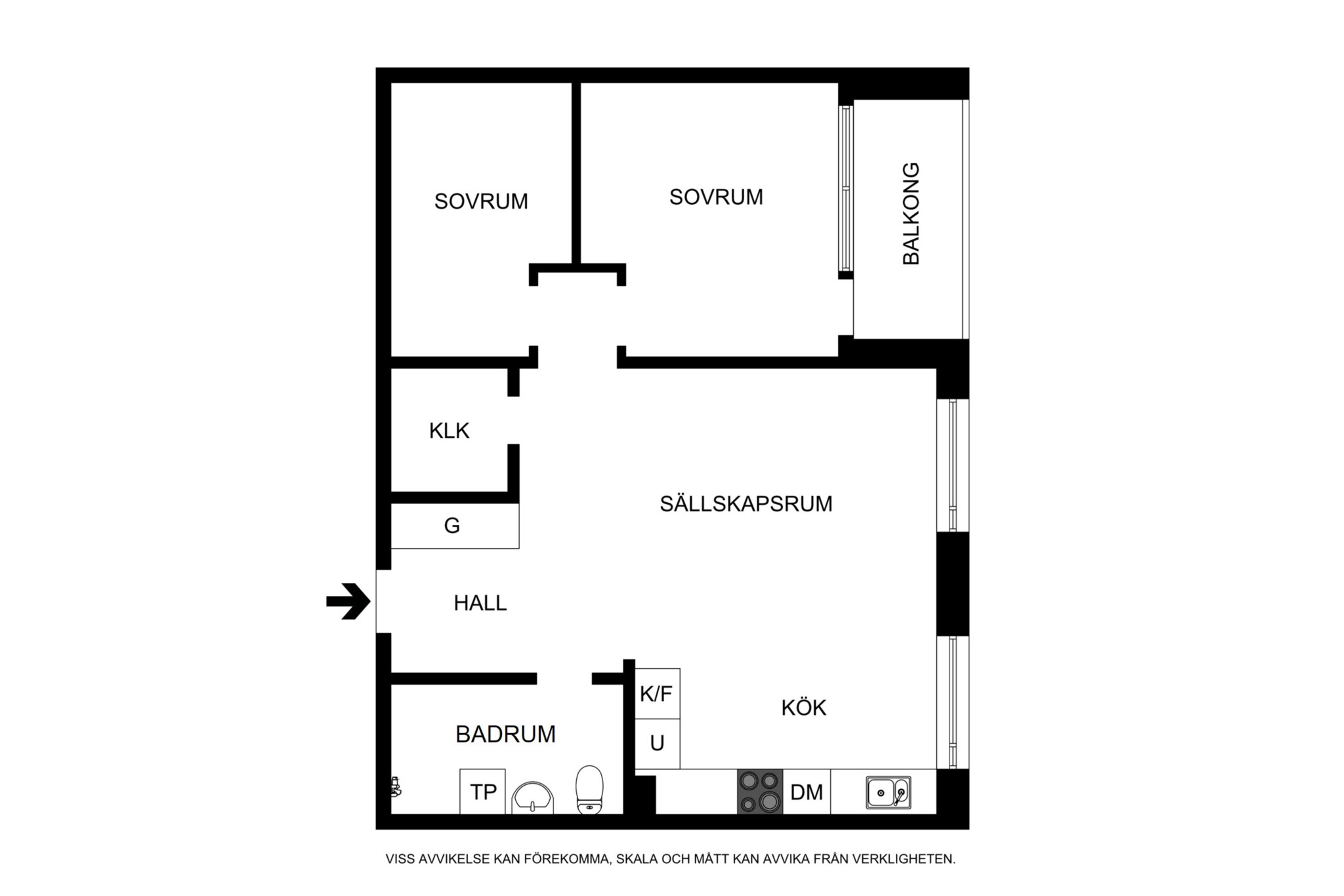 Planritning (ej skalenlig, avvikelser kan förekomma) Ingemarsgatan 4