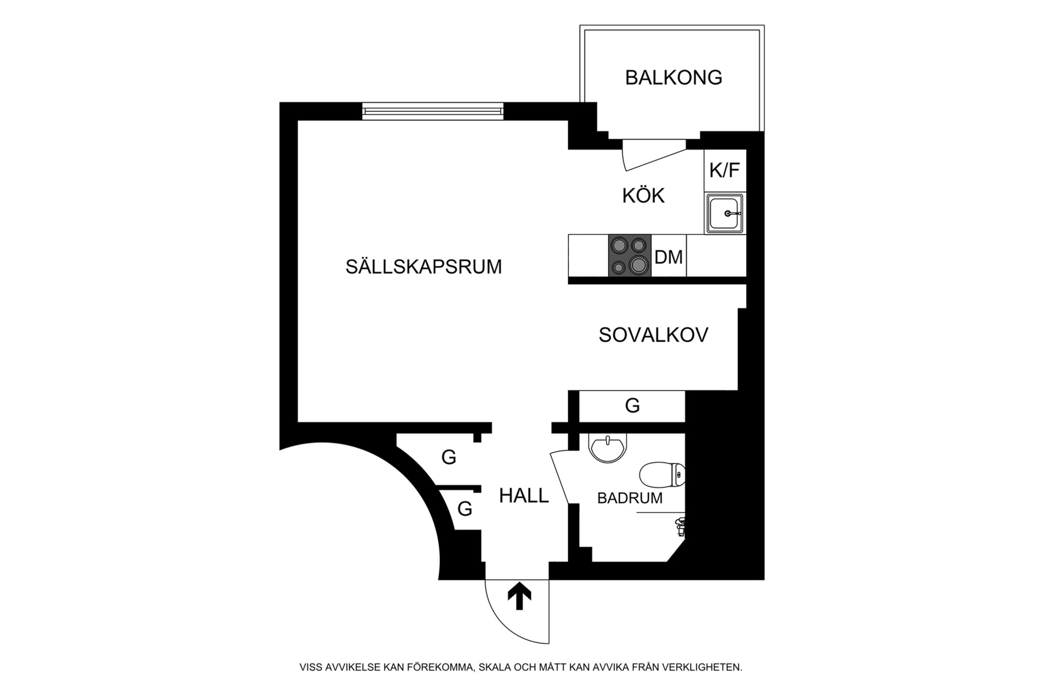 Planritning (ej skalenlig, avvikelser kan förekomma) Kungsklippan 14, 7tr