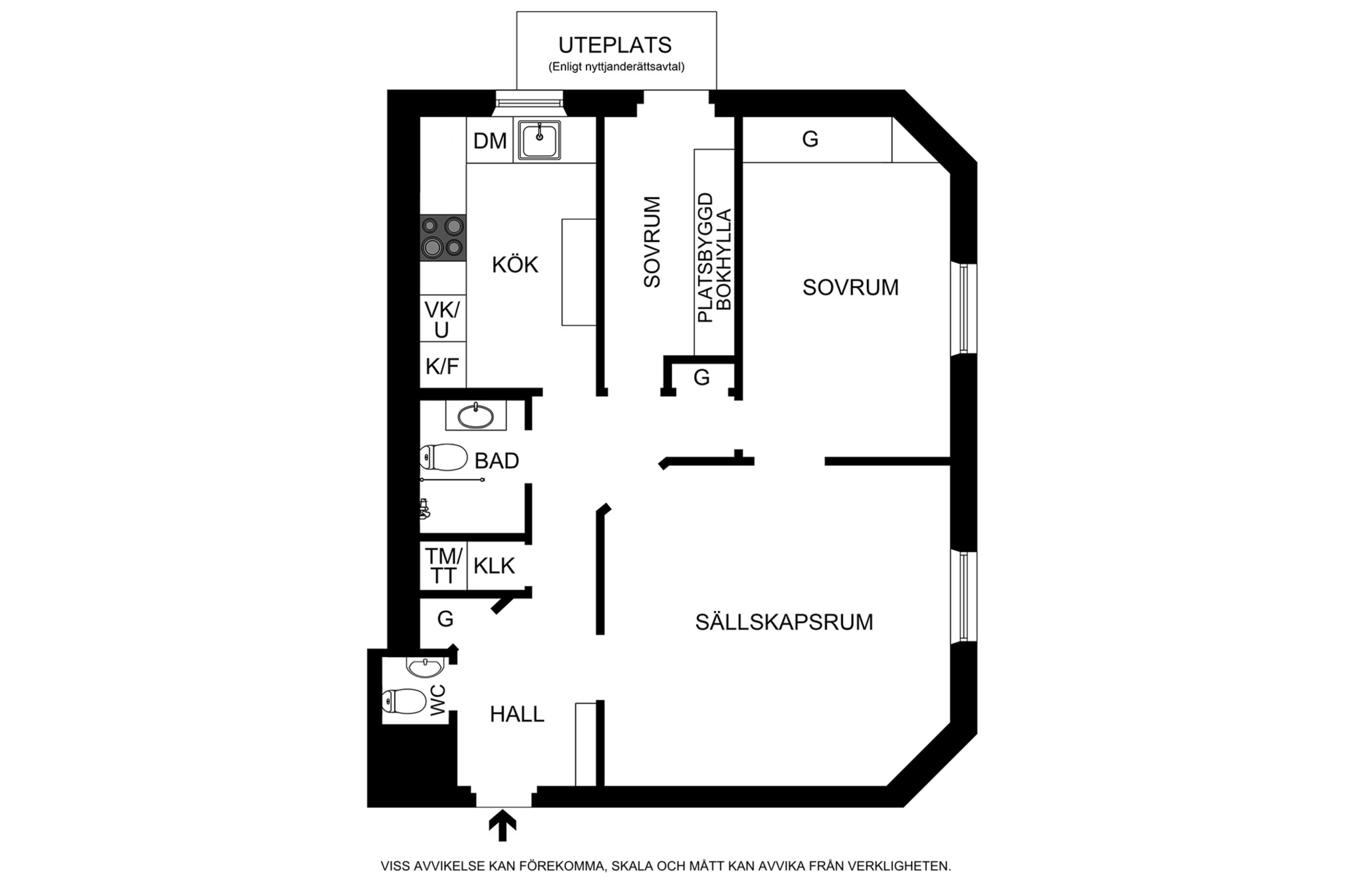 Planritning (ej skalenlig) Runebergsgatan 9