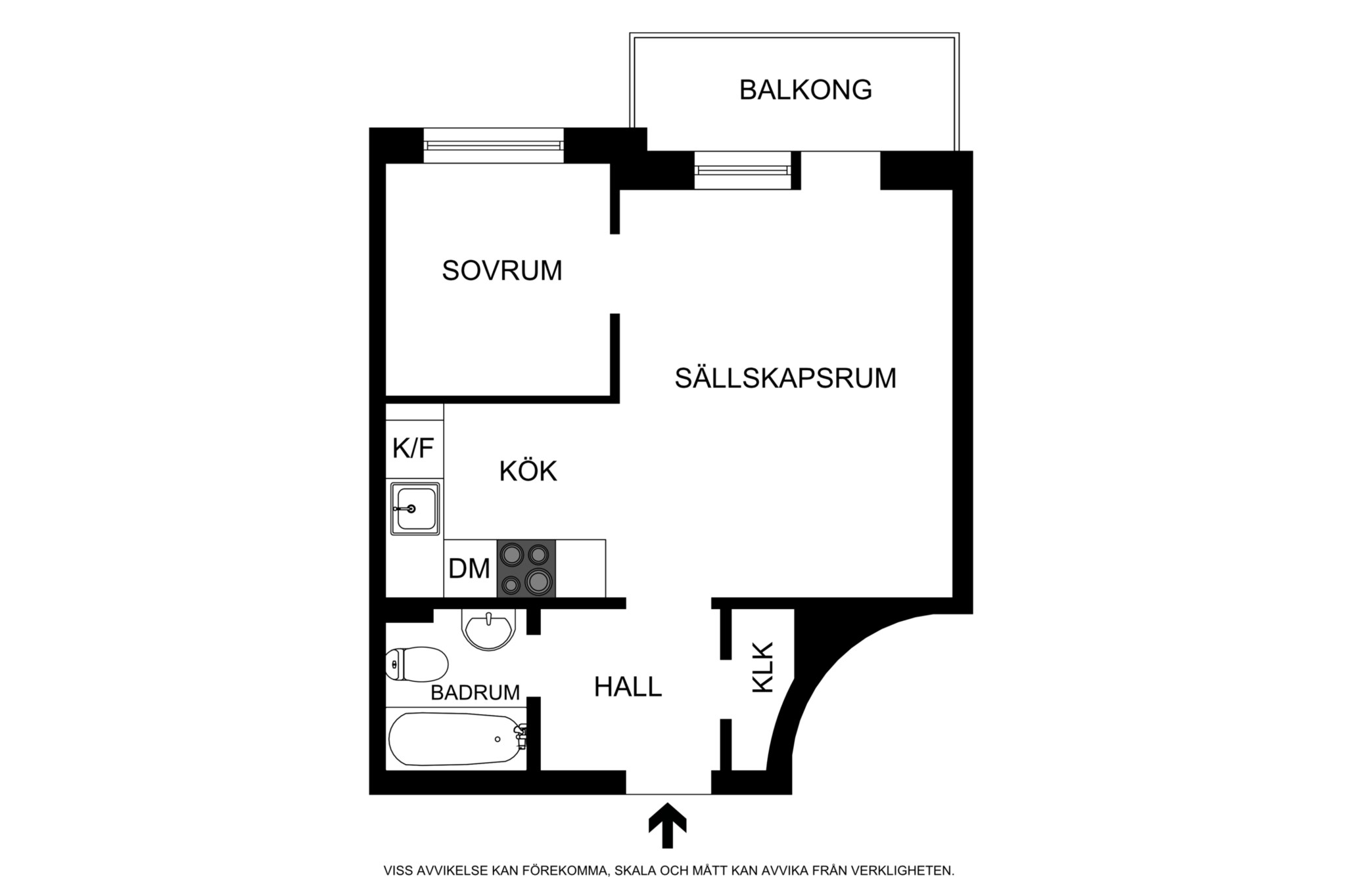 Planritning (ej skalenlig, avvikelser kan förekomma) Kungsbro strand 25, 3tr