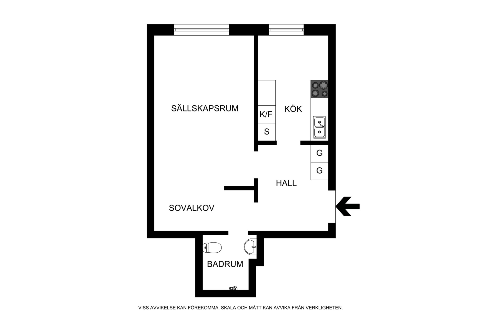 Planritning (ej skalenlig, avvikelser kan förekomma) Alströmergatan 32O