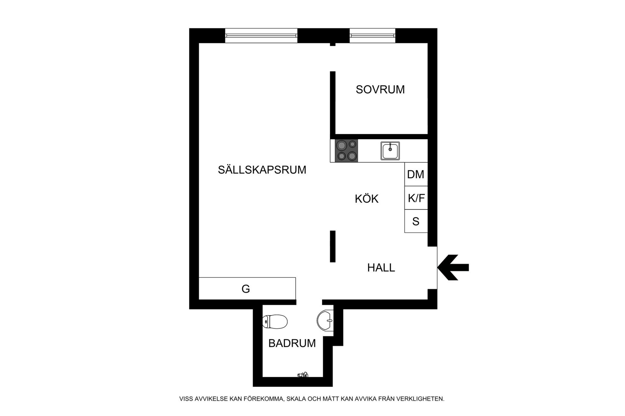 Alternativ planritning (ej skalenlig) Alströmergatan 32O