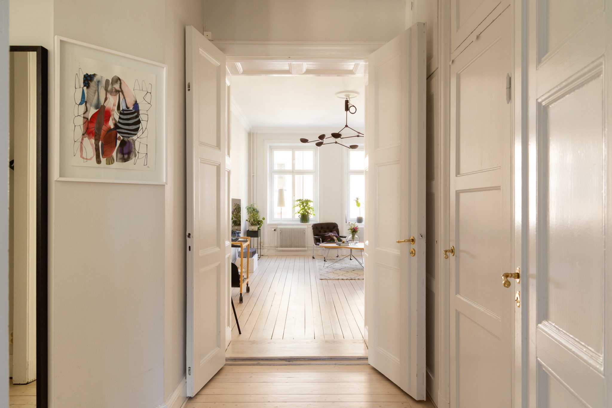Eleganta pardörrar till sällskapsrum Tomtebogatan 31, 3 tr