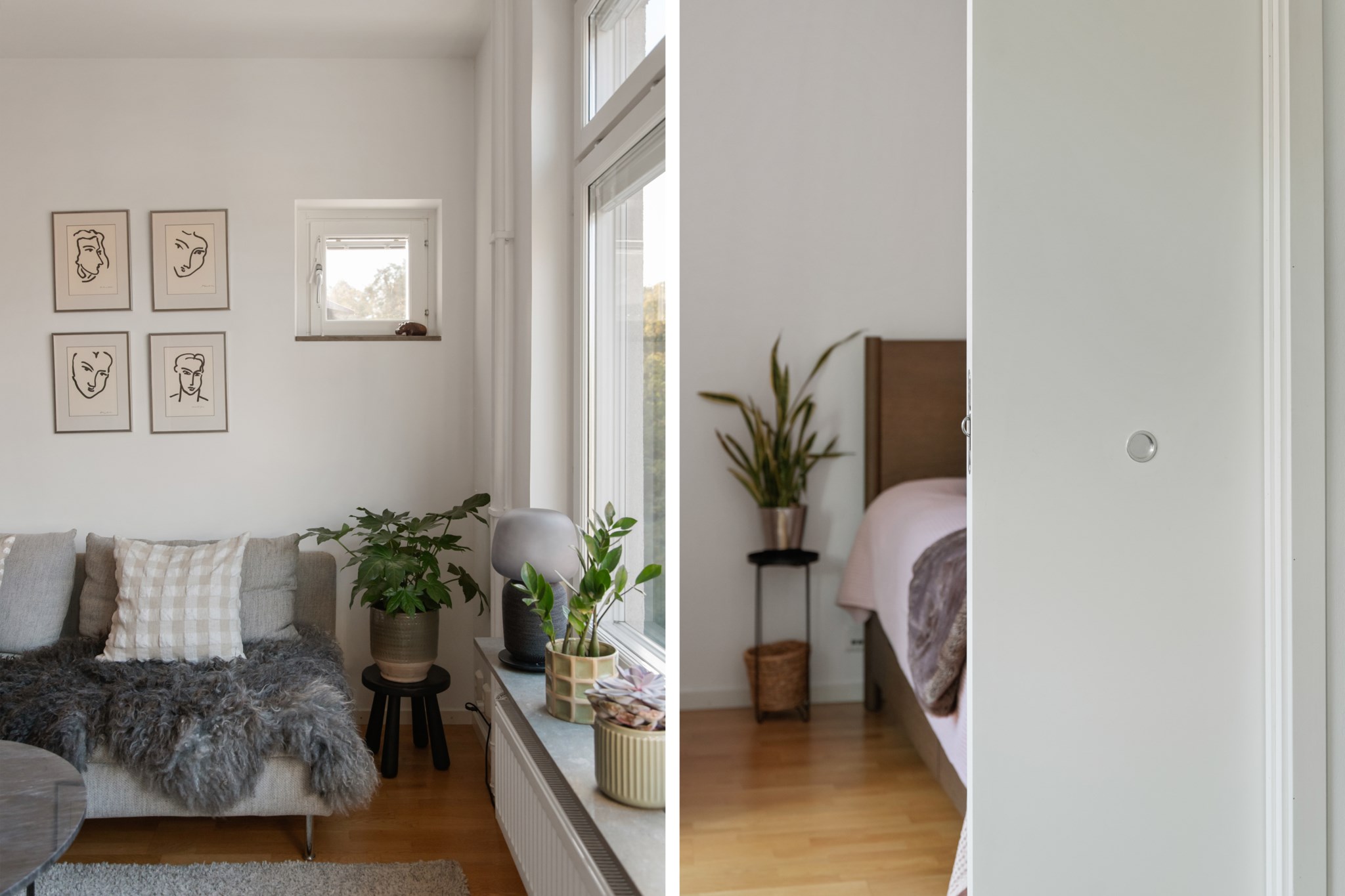 Skjutdörr in till sovrummet Gröndalsvägen 111, 6 tr