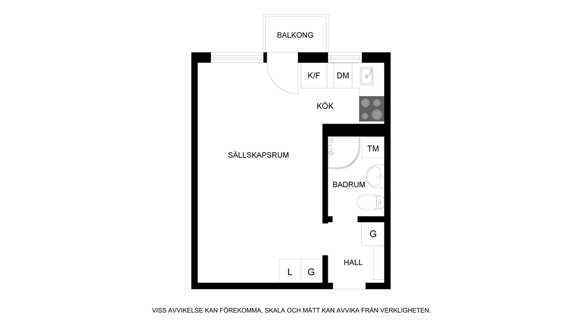 Planritning (ej skalenlig, avvikelser kan förekomma) Roslagsgatan 60, 6 tr