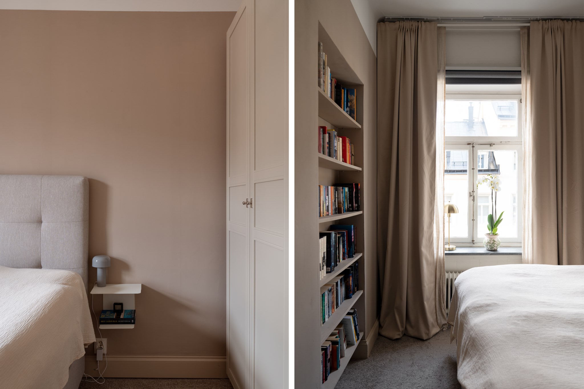 Plats för dubbelsäng och sidobord - Fint ljusinsläpp från stort fönster Surbrunnsgatan 3, 4/4 tr