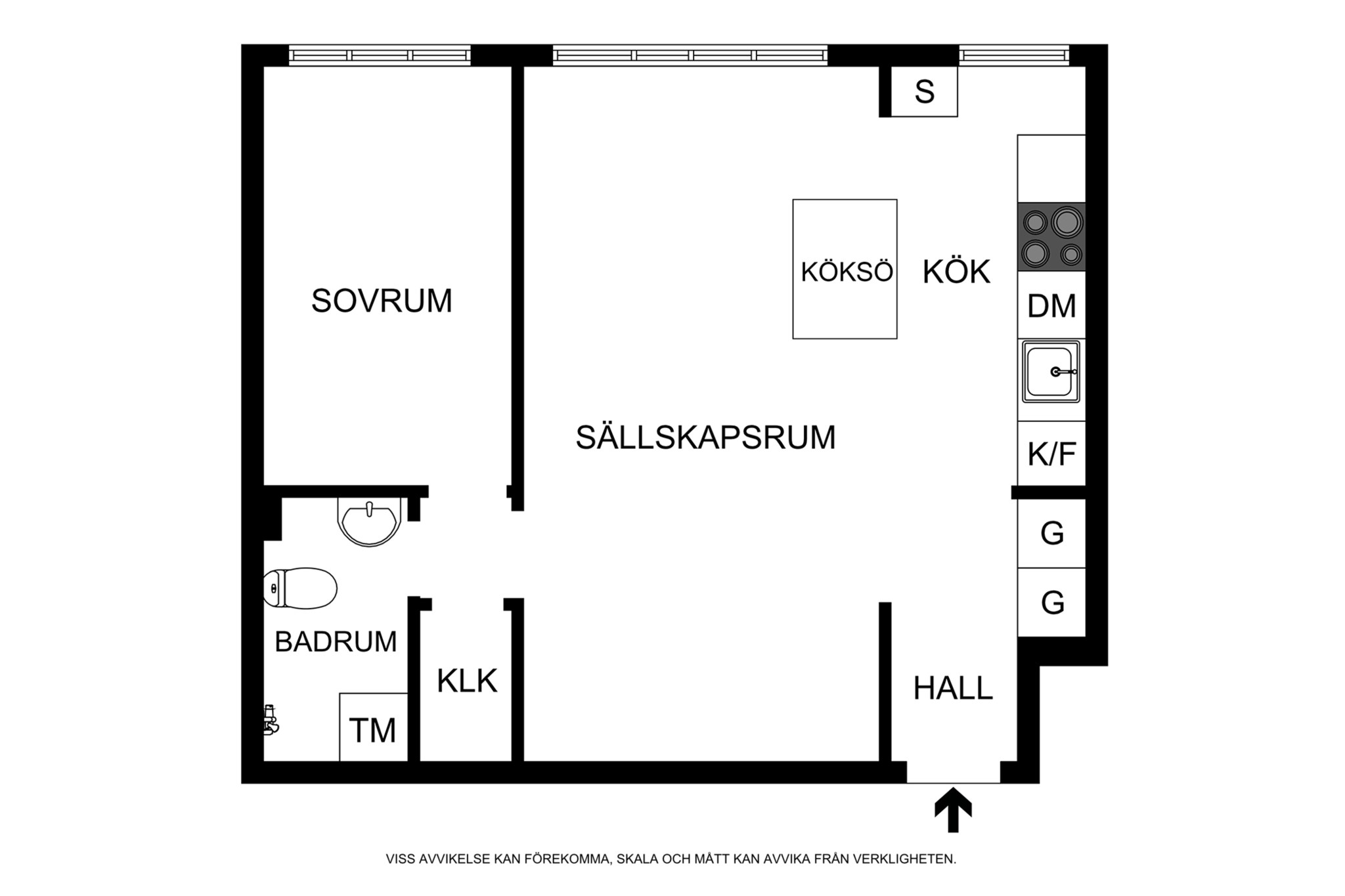 Alternativ planritning (ej skalenlig, avvikelser kan förekomma) Skeppargatan 100