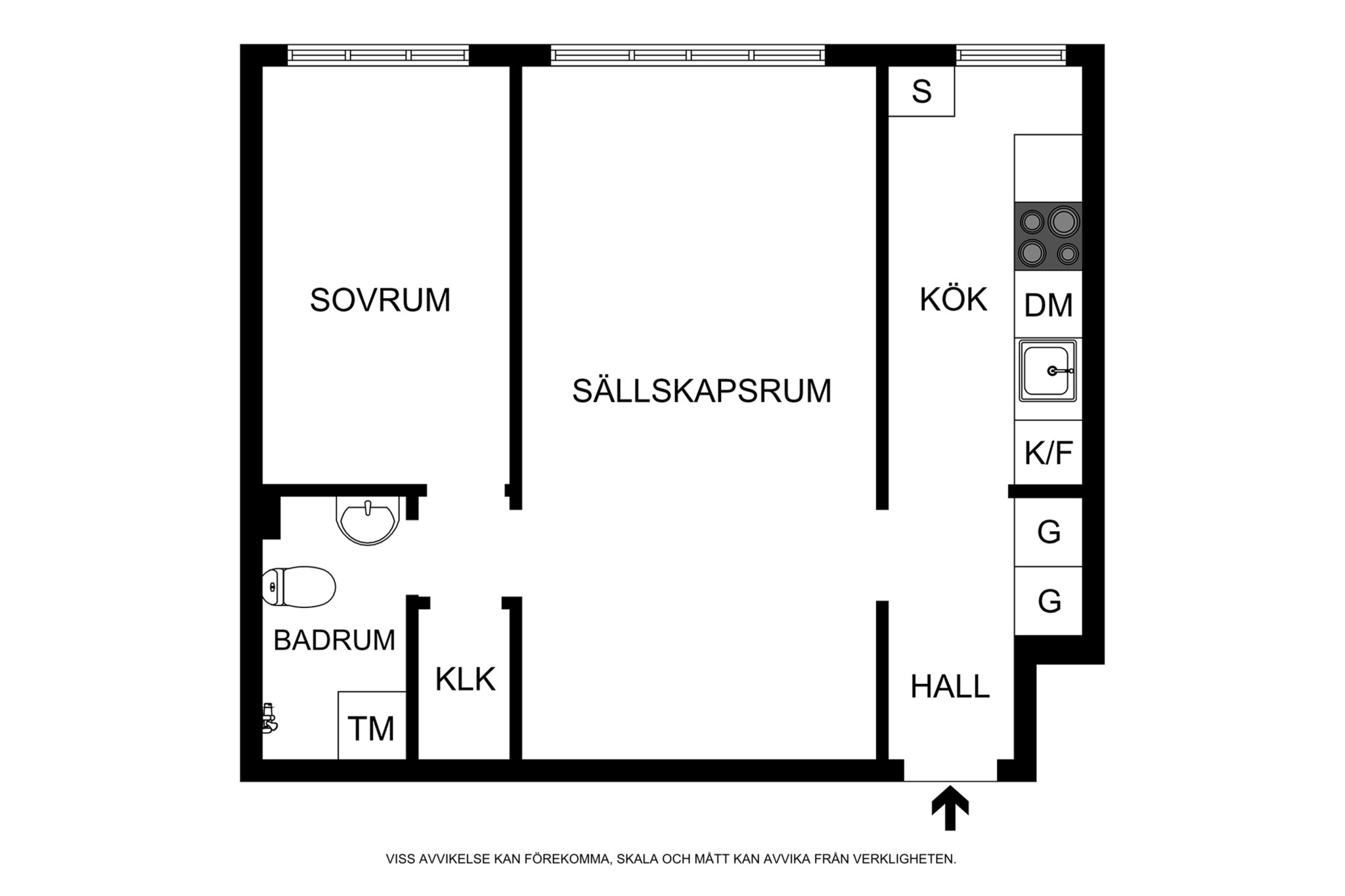 Planritning (ej skalenlig, avvikelser kan förekomma) Skeppargatan 100